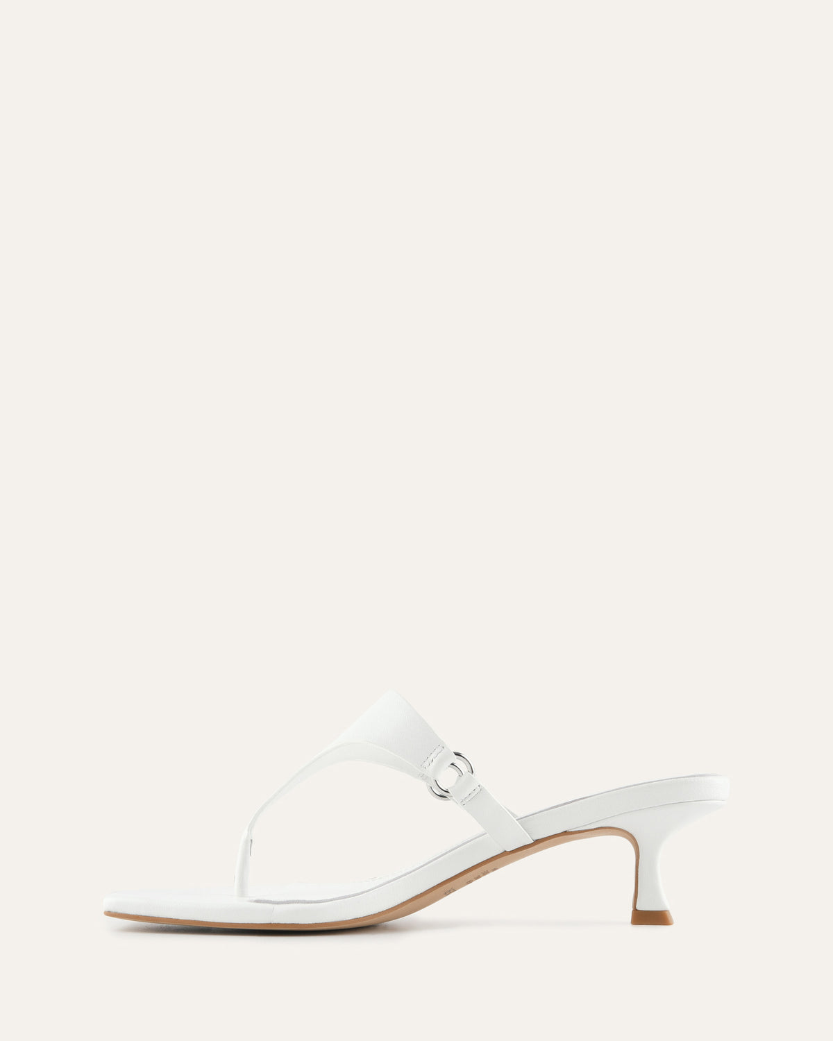 TOKEN LOW HEEL SANDALS WHITE LEATHER