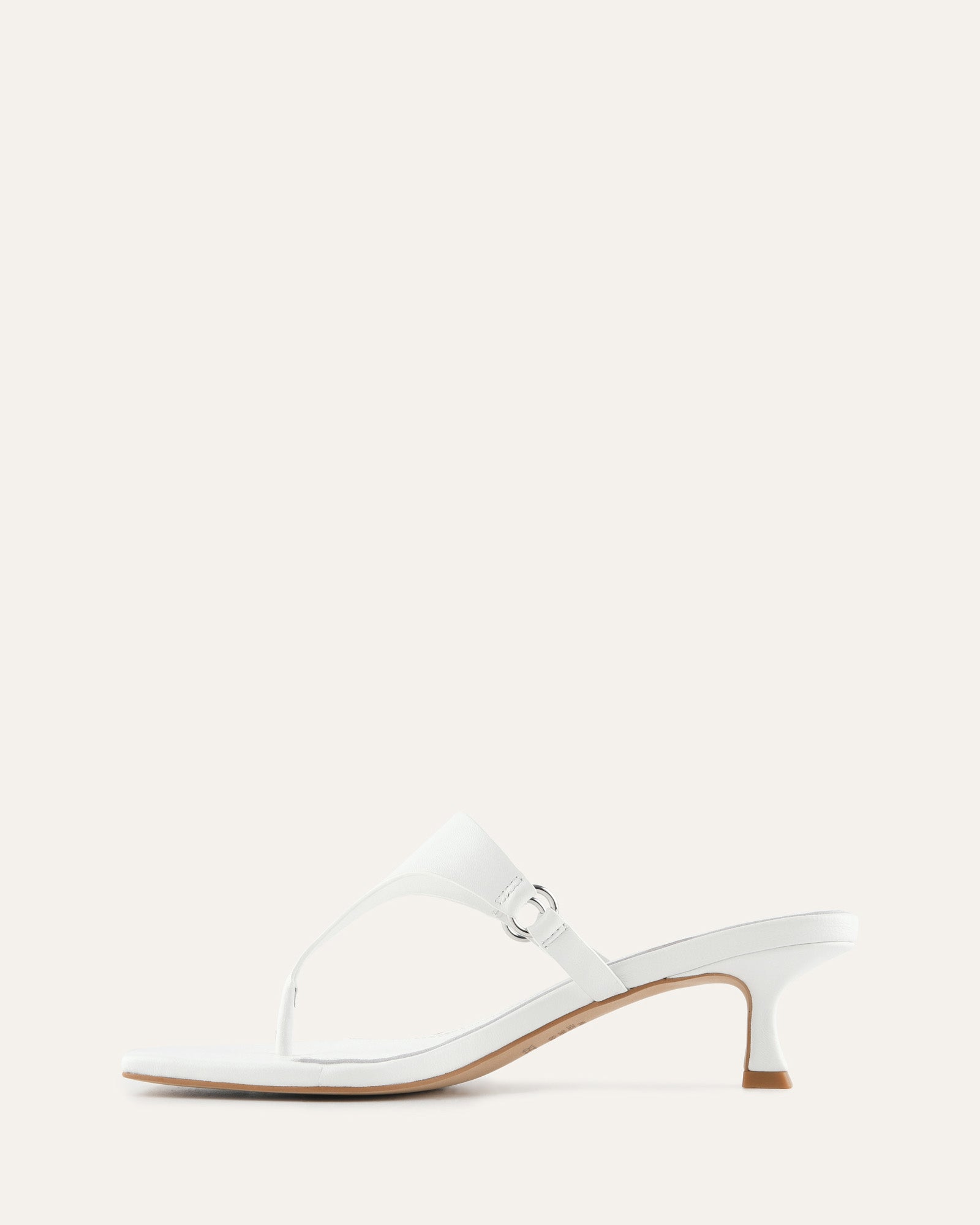 TOKEN LOW HEEL SANDALS WHITE LEATHER image