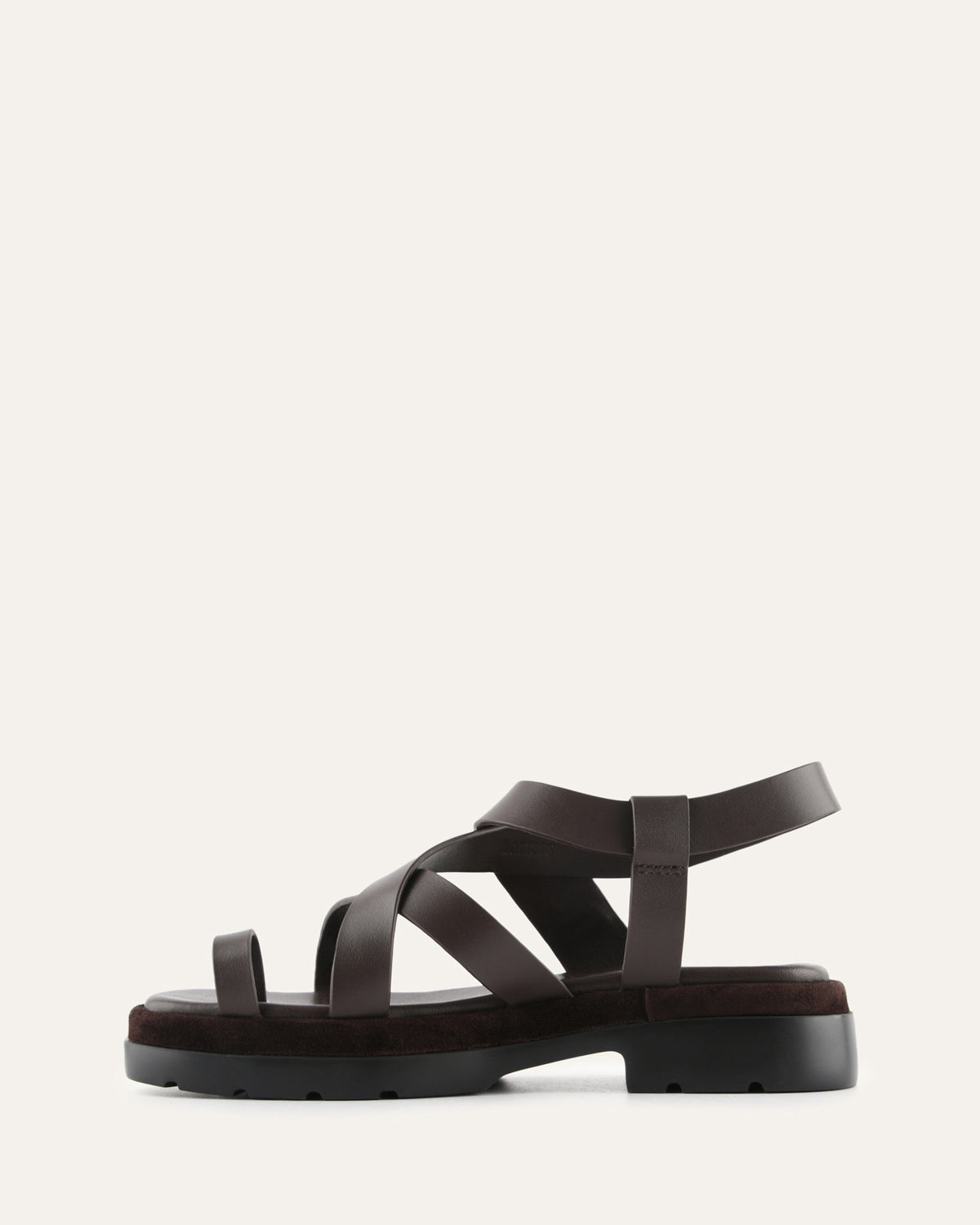 TOMMY FLAT SANDALS BITTER CHOC LEATHER