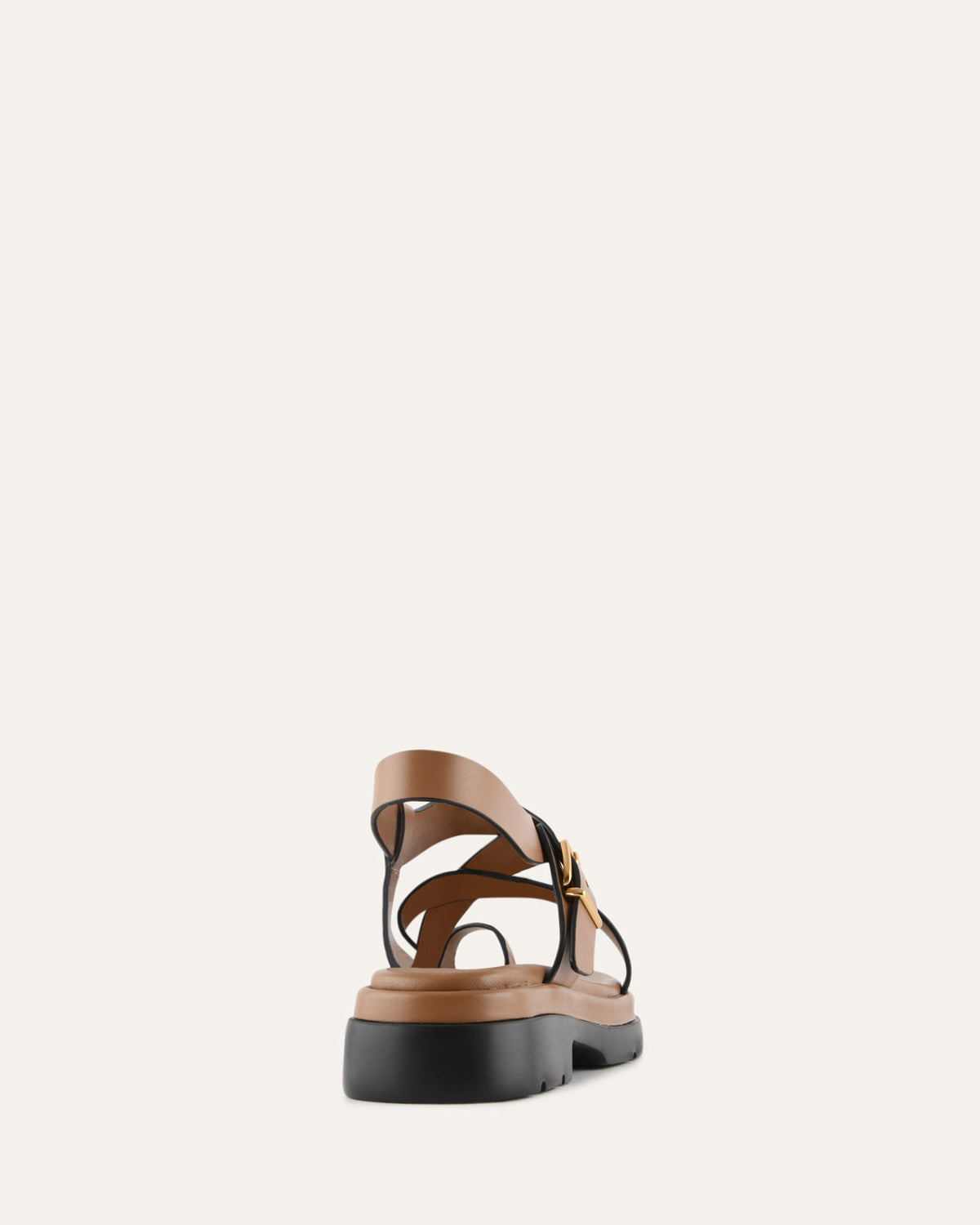 TOMMY FLAT SANDALS TUSCAN TAN LEATHER
