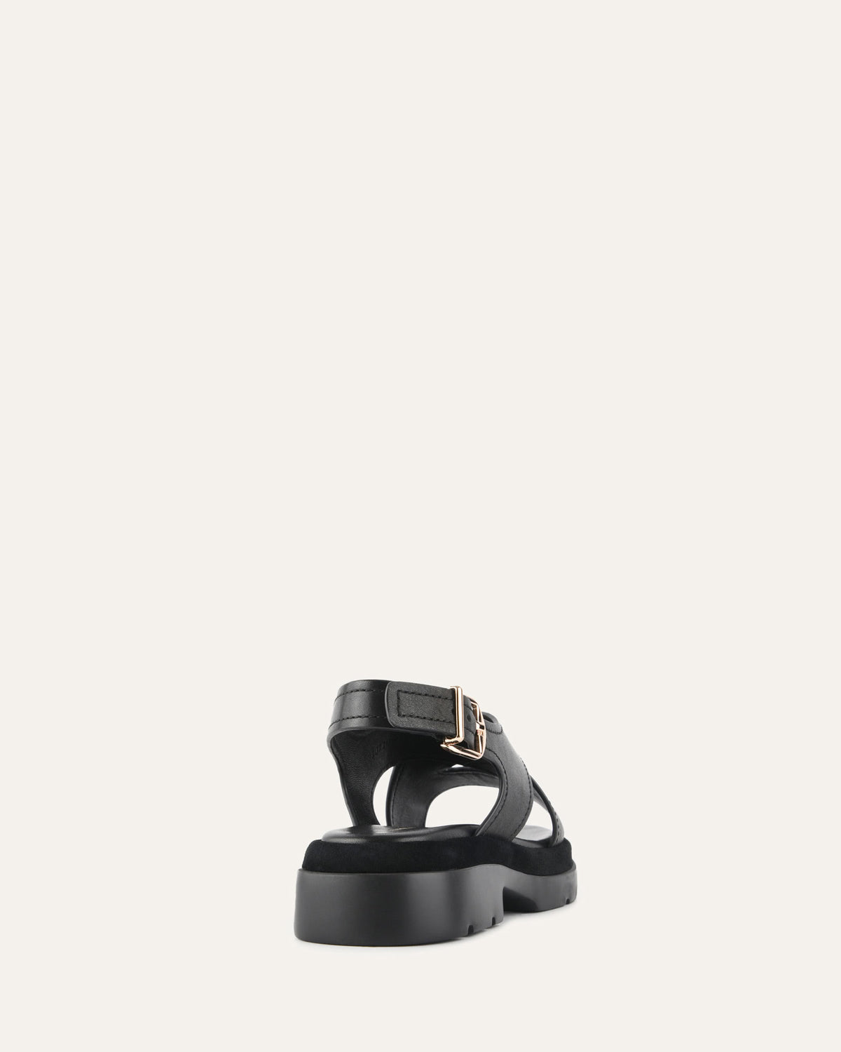 TOORAK FLAT SANDALS BLACK LEATHER