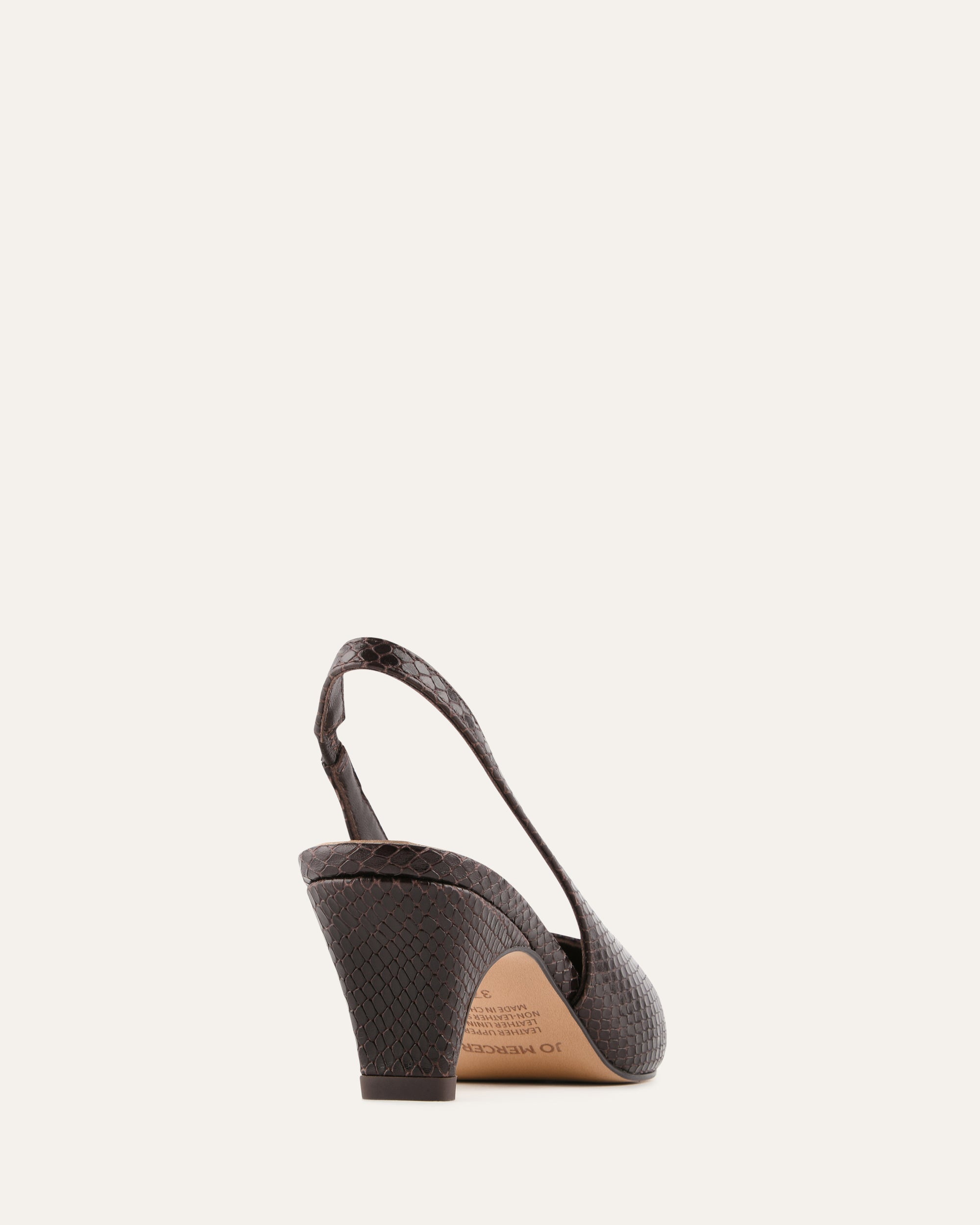 TREY LOW HEELS CHOCOLATE SNAKE PRINT LEATHER image