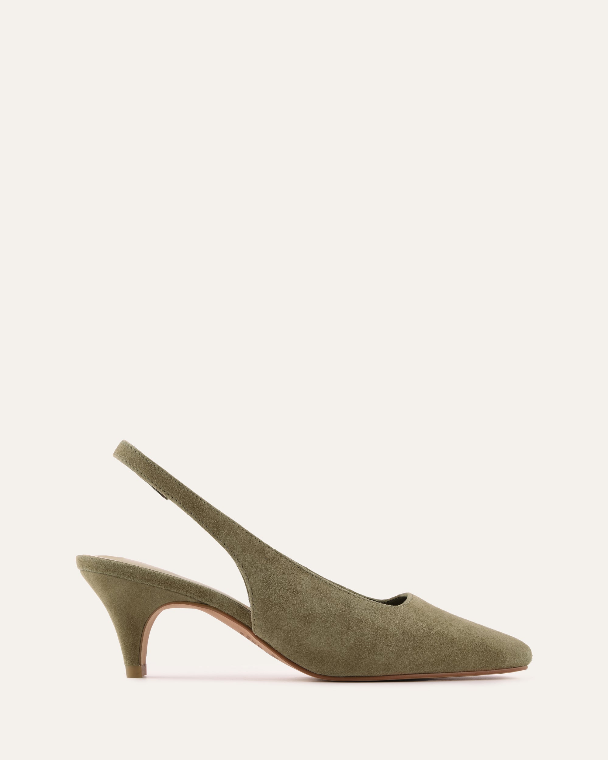 TREY LOW HEELS OLIVE SUEDE image