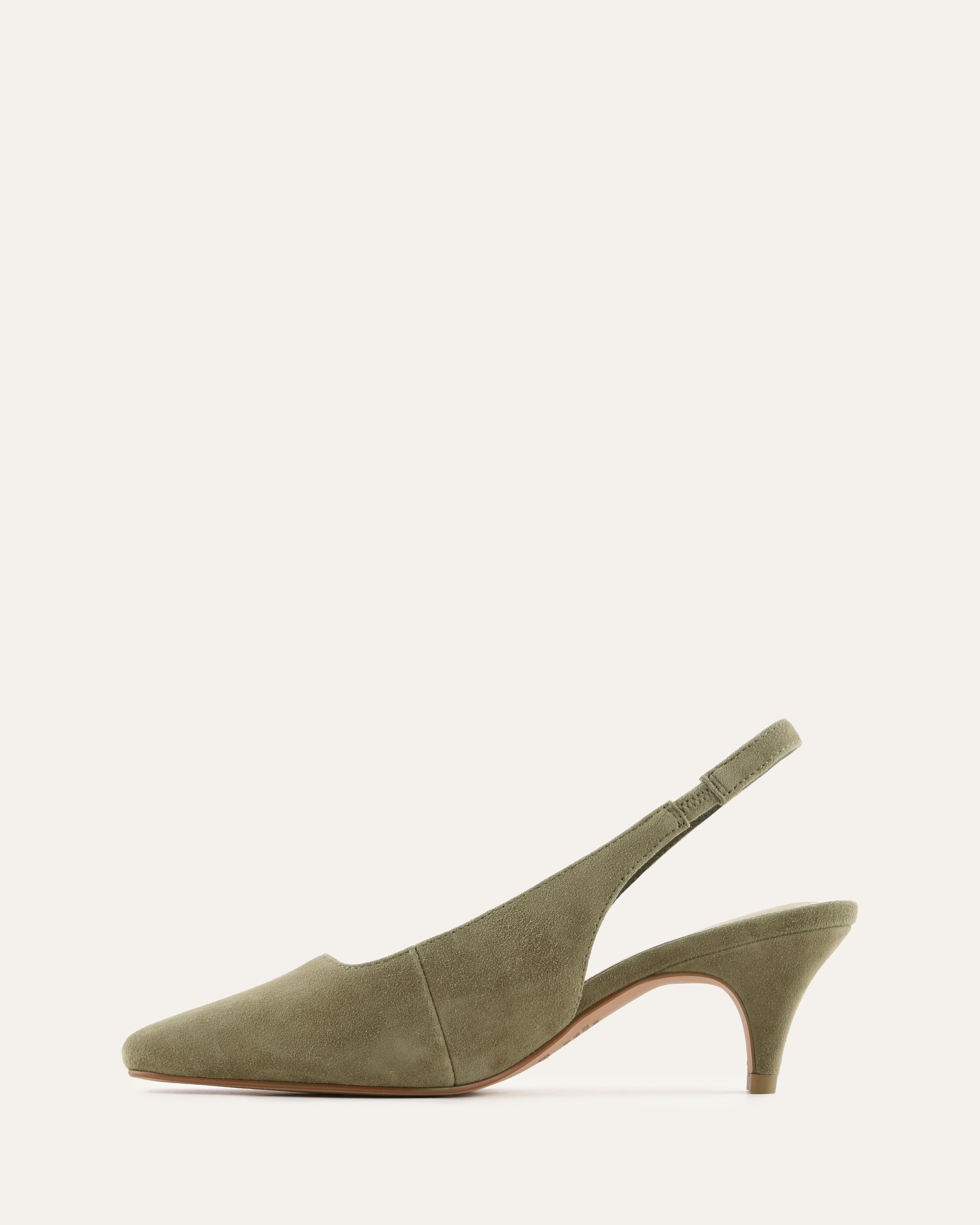 TREY LOW HEELS OLIVE SUEDE image