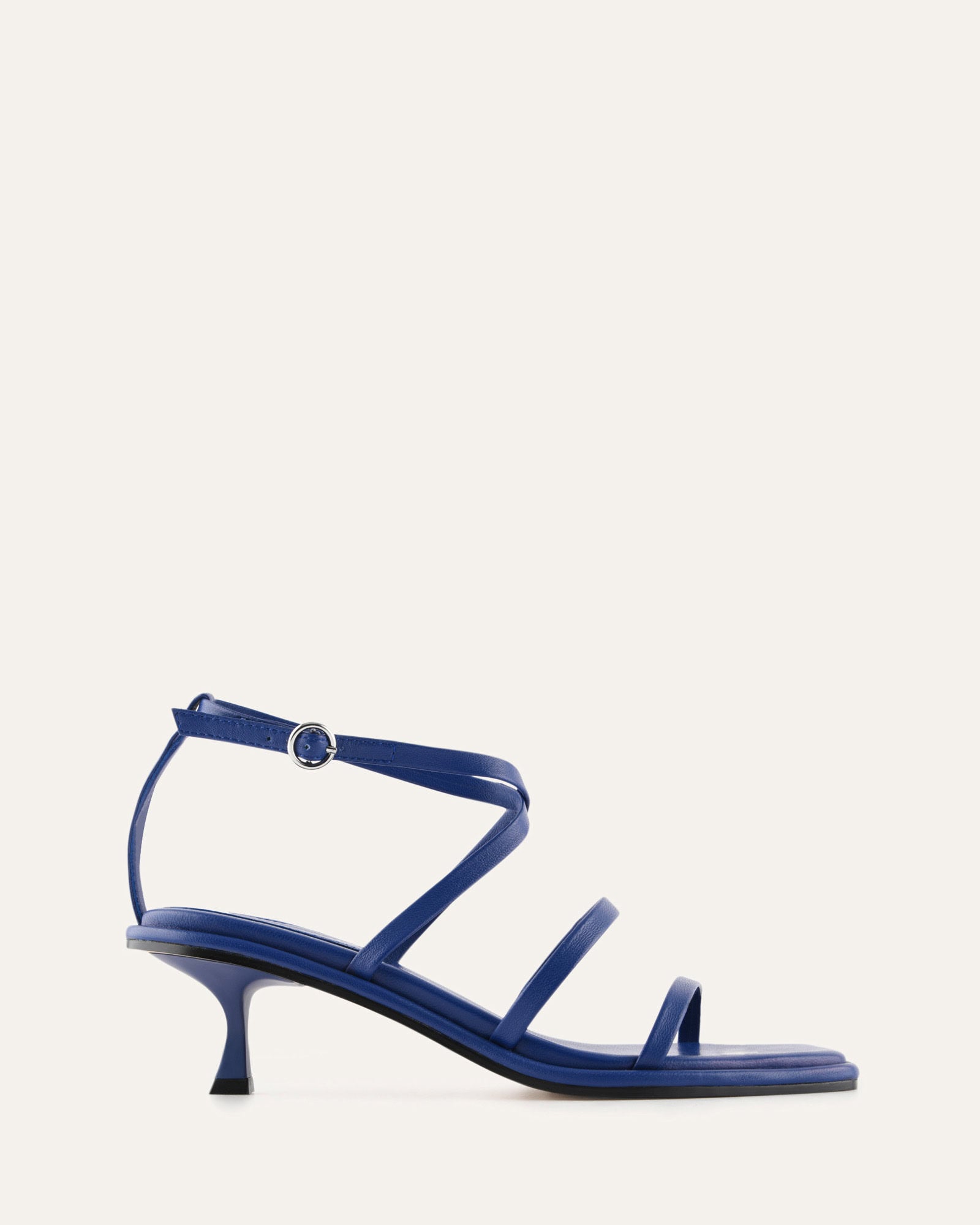 TUCKER MID HEEL SANDALS COBALT LEATHER Jo Mercer - Main Image