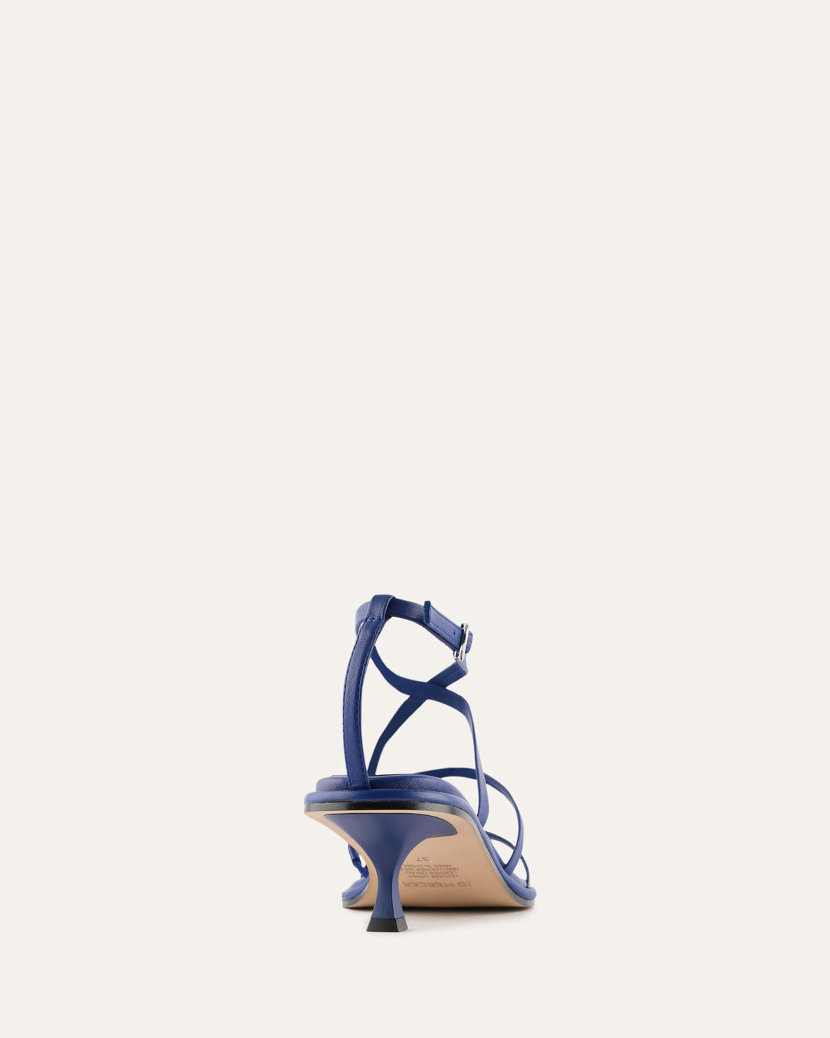 TUCKER MID HEEL SANDALS COBALT LEATHER