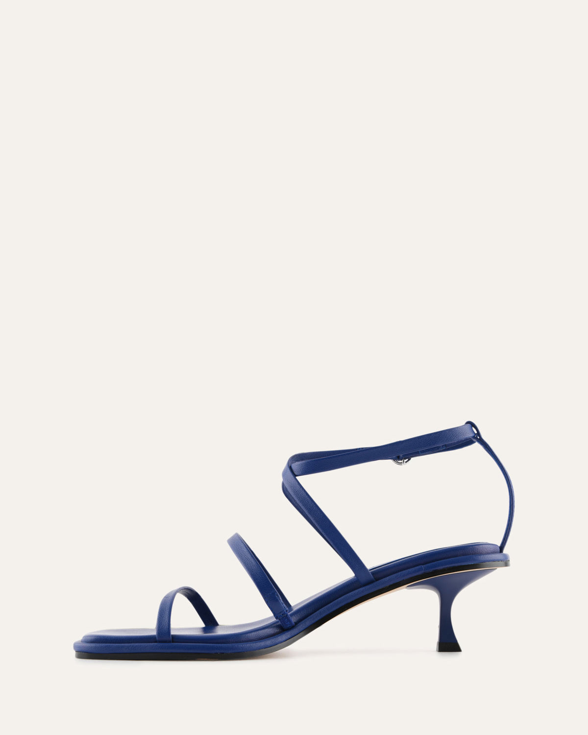 TUCKER MID HEEL SANDALS COBALT LEATHER