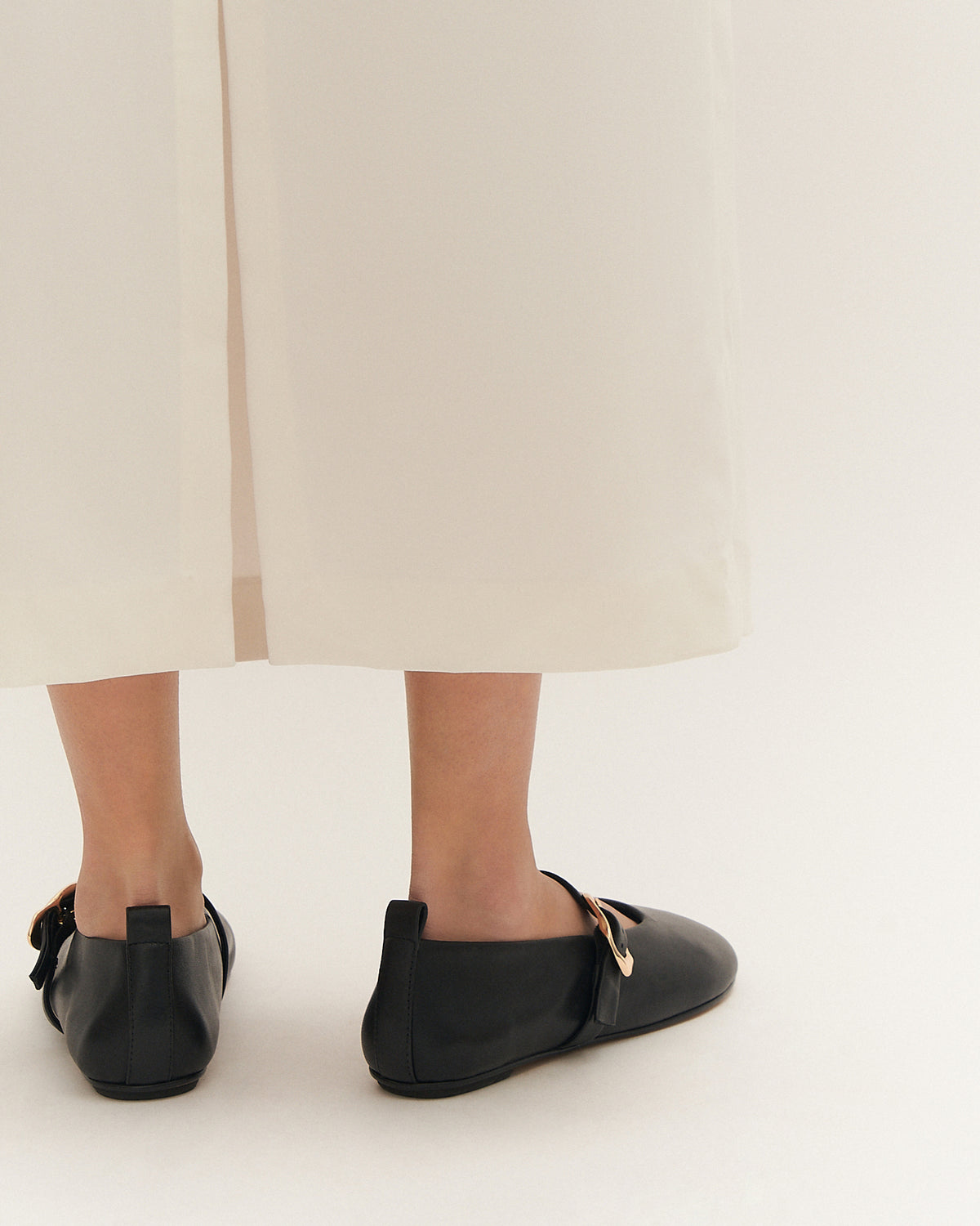 VALLEY BALLET FLATS BLACK LEATHER
