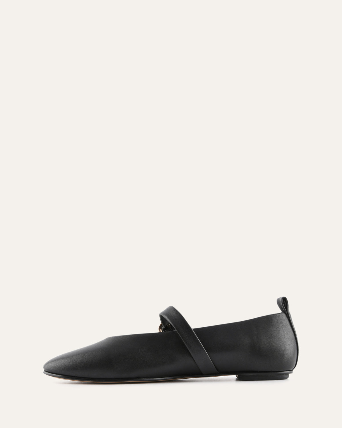 VALLEY BALLET FLATS BLACK LEATHER