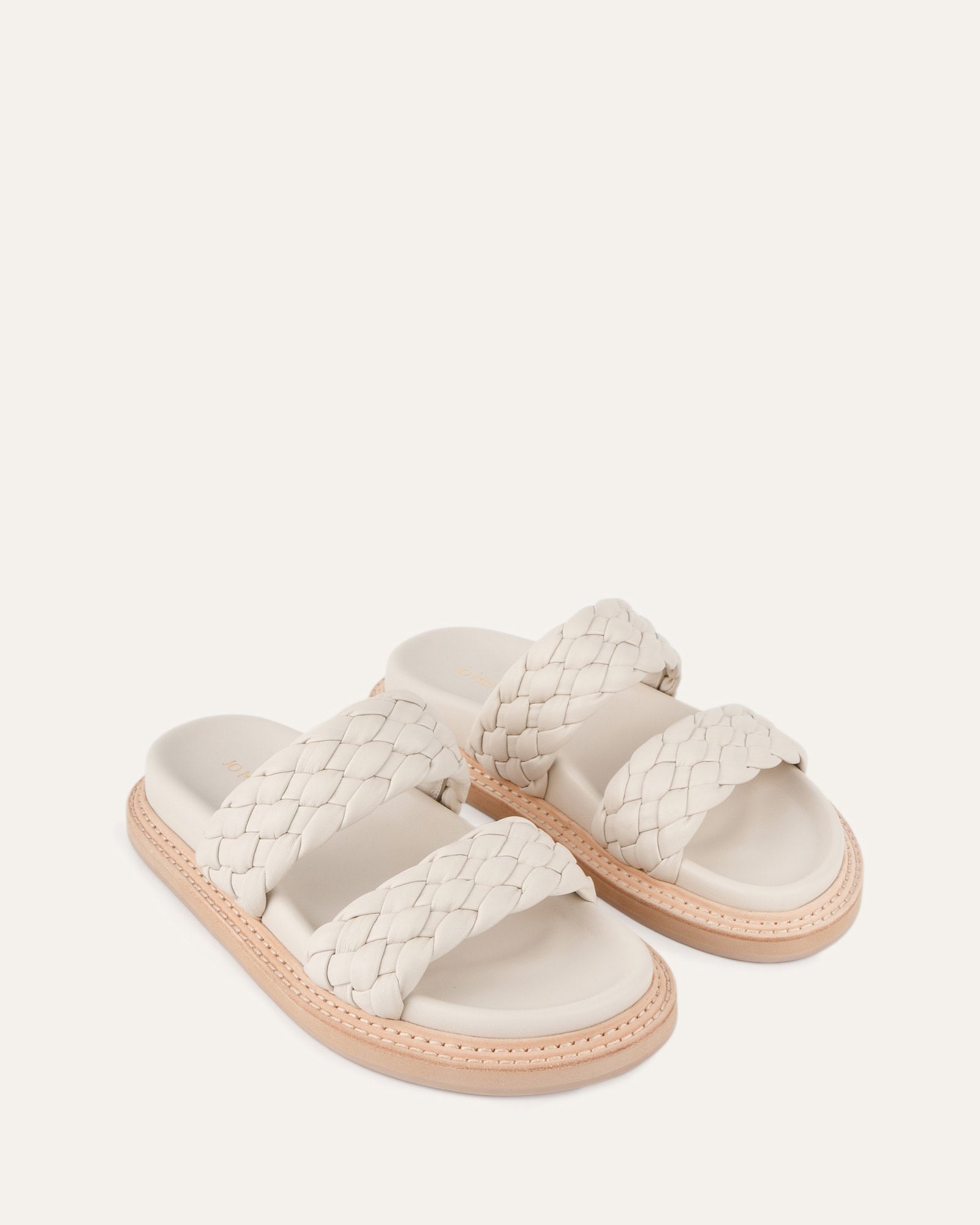 VEGA FLAT SANDALS OFF WHITE LEATHER image