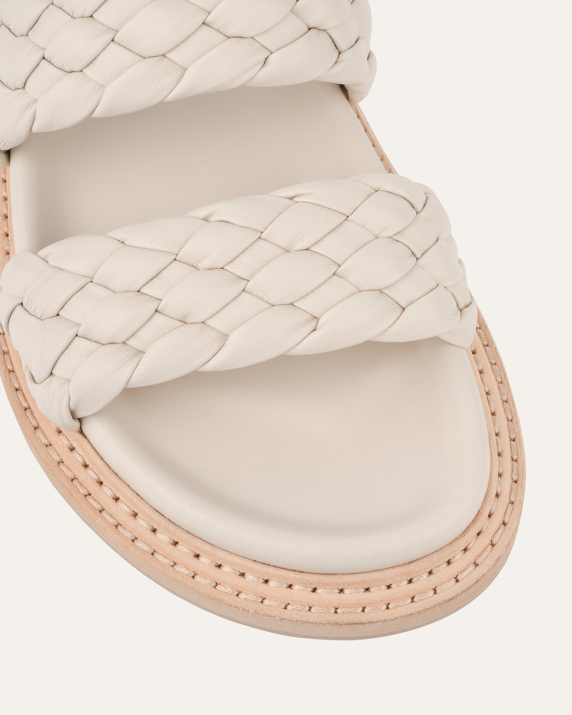 VEGA FLAT SANDALS OFF WHITE LEATHER image