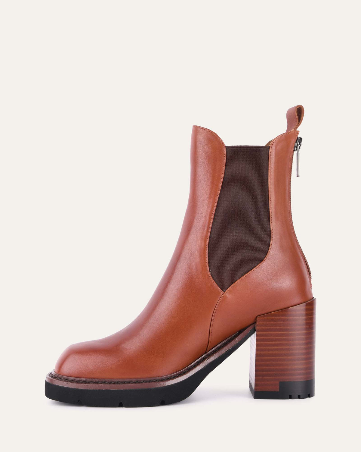VERA HIGH ANKLE BOOTS BRANDY LEATHER
