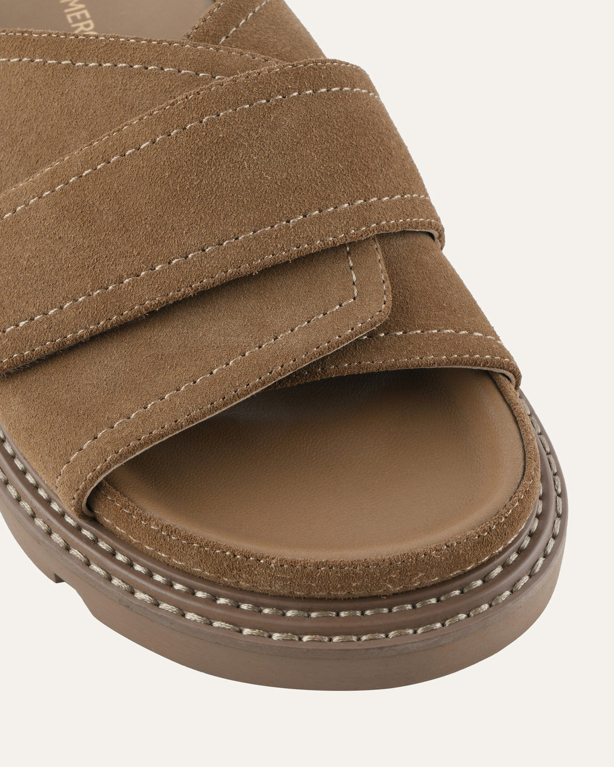 VERVE FLAT SANDALS LATTE SUEDE