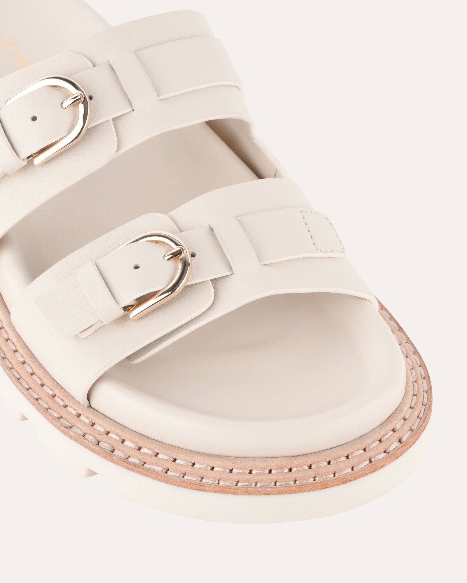 VICHY FLAT SANDALS OFF WHITE LEATHER image