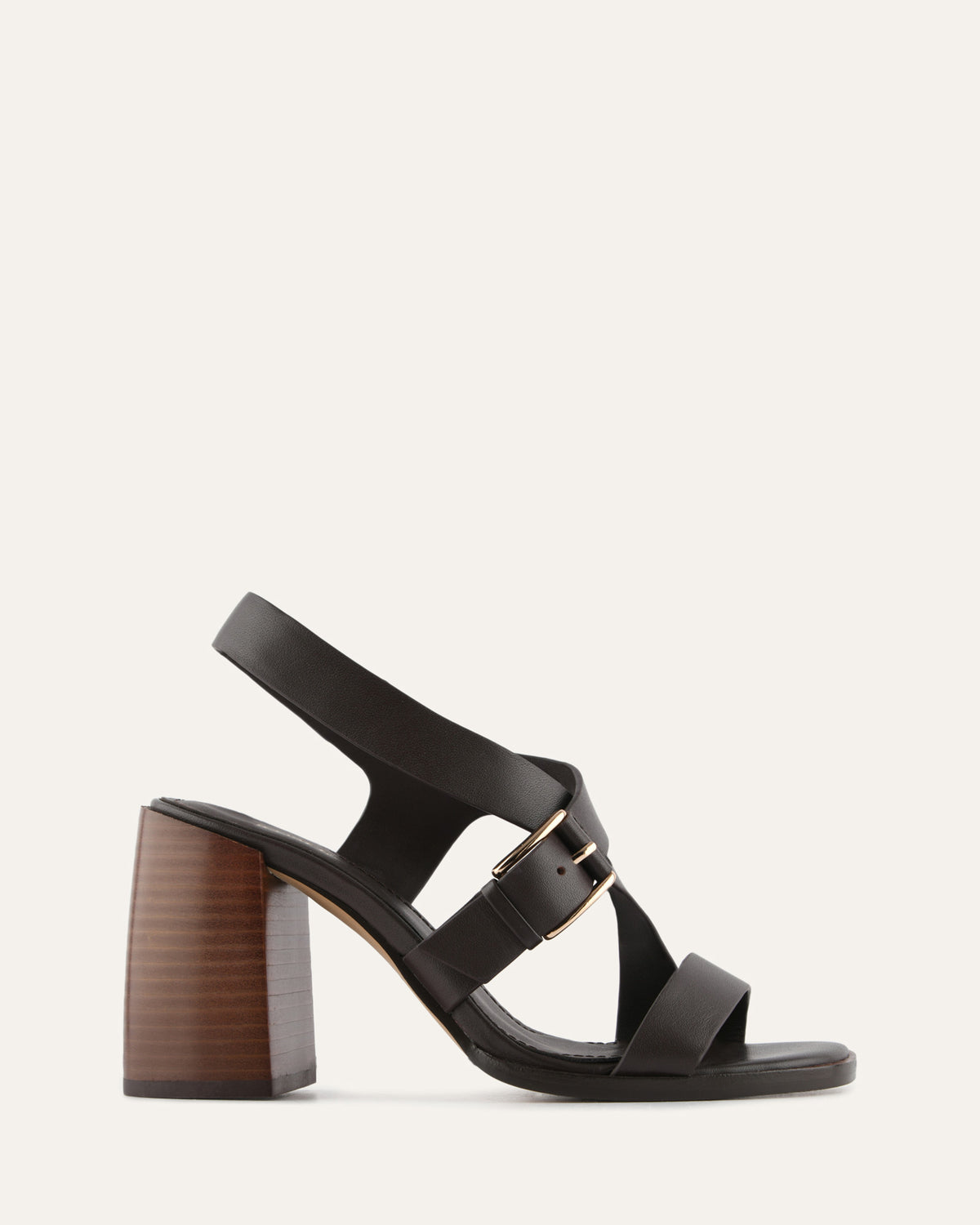 VIRGO HIGH HEEL SANDALS BITTER CHOC LEATHER