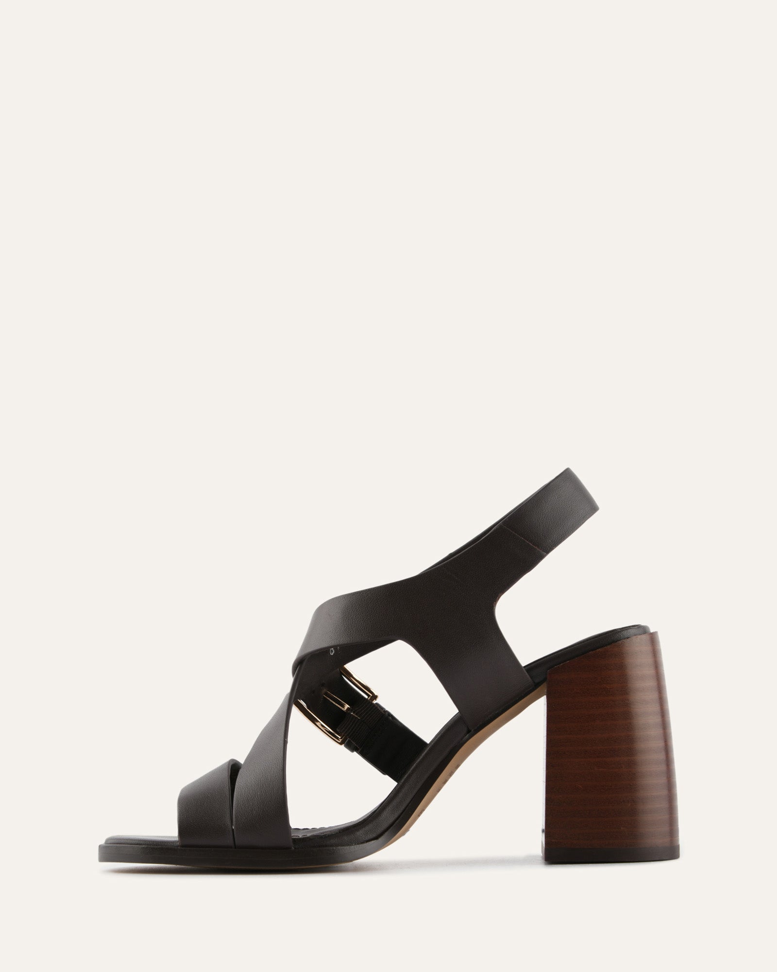 VIRGO HIGH HEEL SANDALS BITTER CHOC LEATHER image