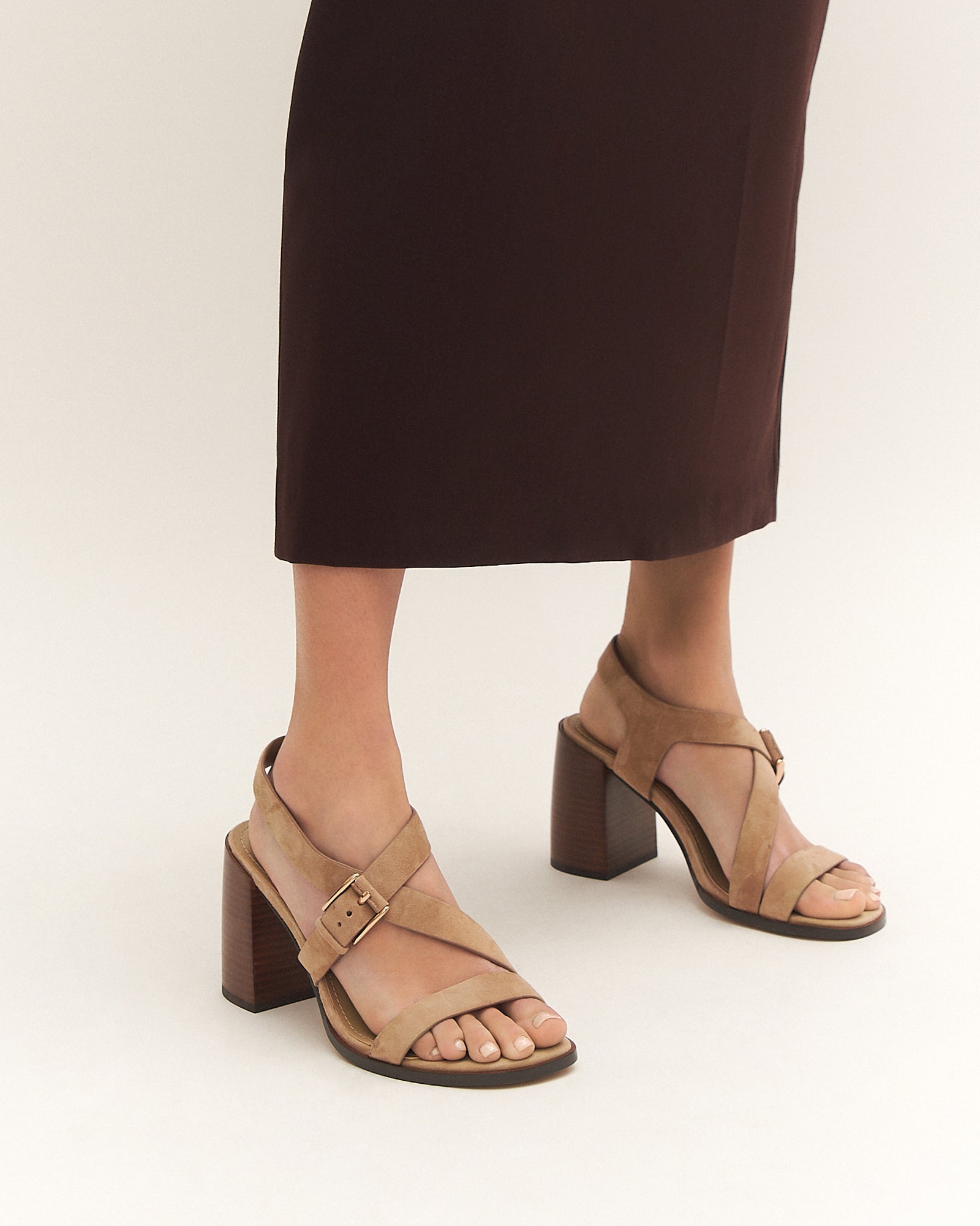 VIRGO HIGH HEEL SANDALS LATTE SUEDE image