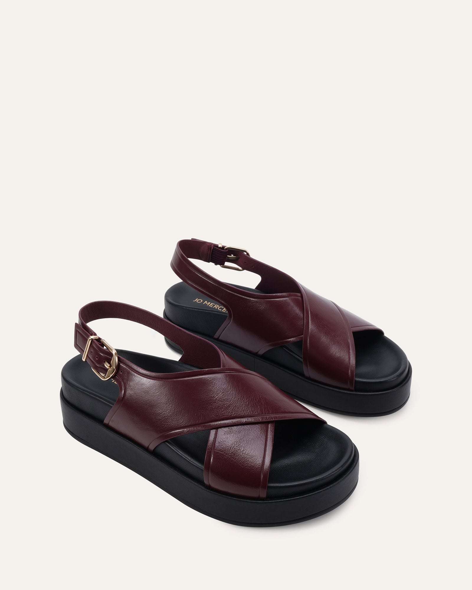 WALT FLAT SANDALS MERLOT LEATHER image