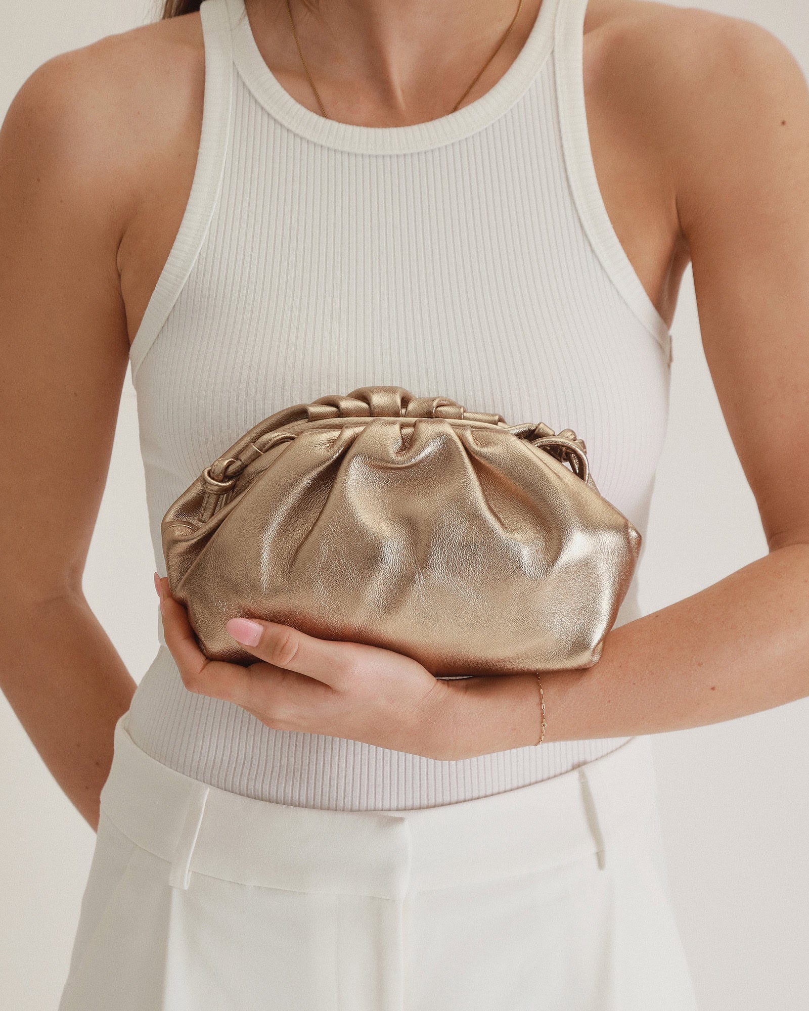 BAMBIE CROSS BODY BAG GOLD LEATHER image