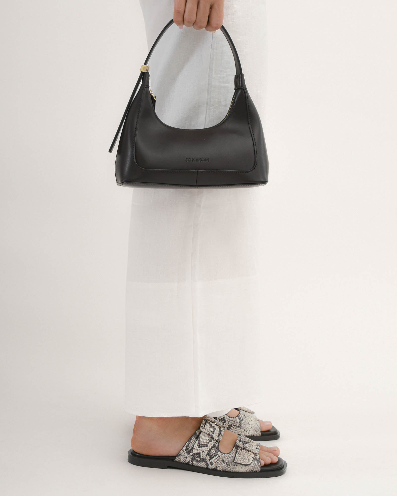 SEBASTIAN FLAT SLIDE NATURAL SNAKE PRINT LEATHER image