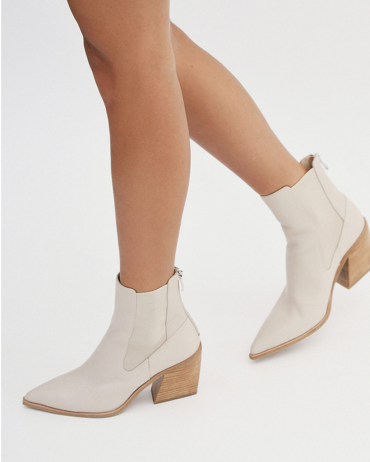 FEIST MID ANKLE BOOTS BONE LEATHER