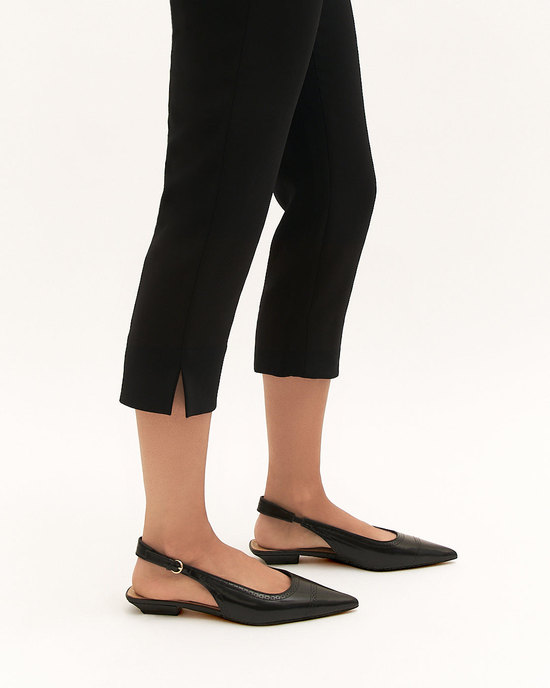 ANWAR DRESS FLATS BLACK LEATHER