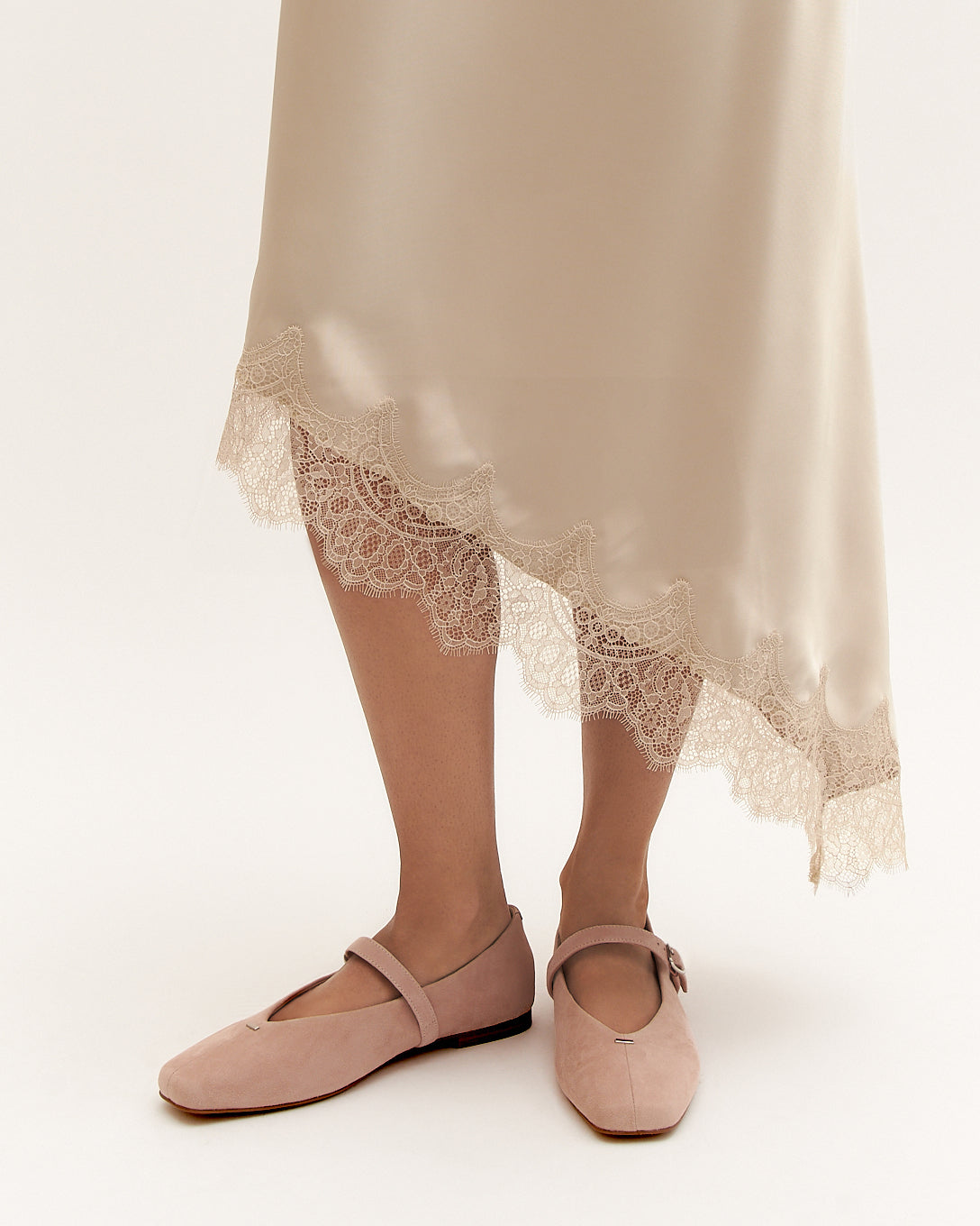 APRIL CASUAL FLATS PALE PINK SUEDE image