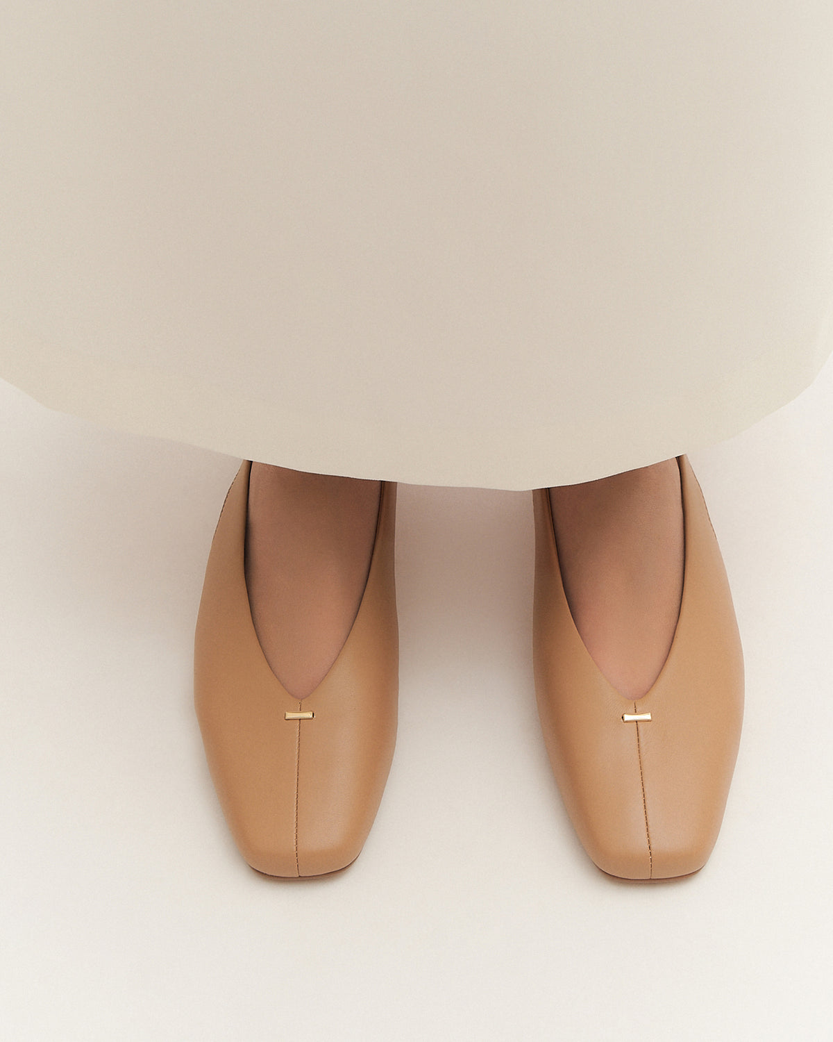 ASHLEE DRESS FLATS TAN LEATHER