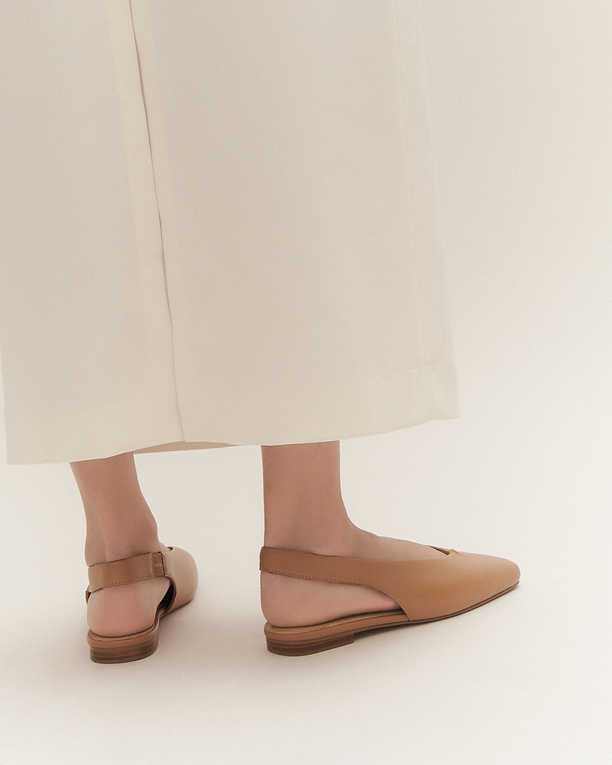 ASHLEE DRESS FLATS TAN LEATHER