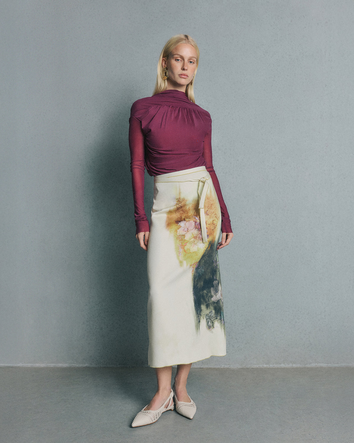 AUBREY DRESS FLATS OFF WHITE LEATHER