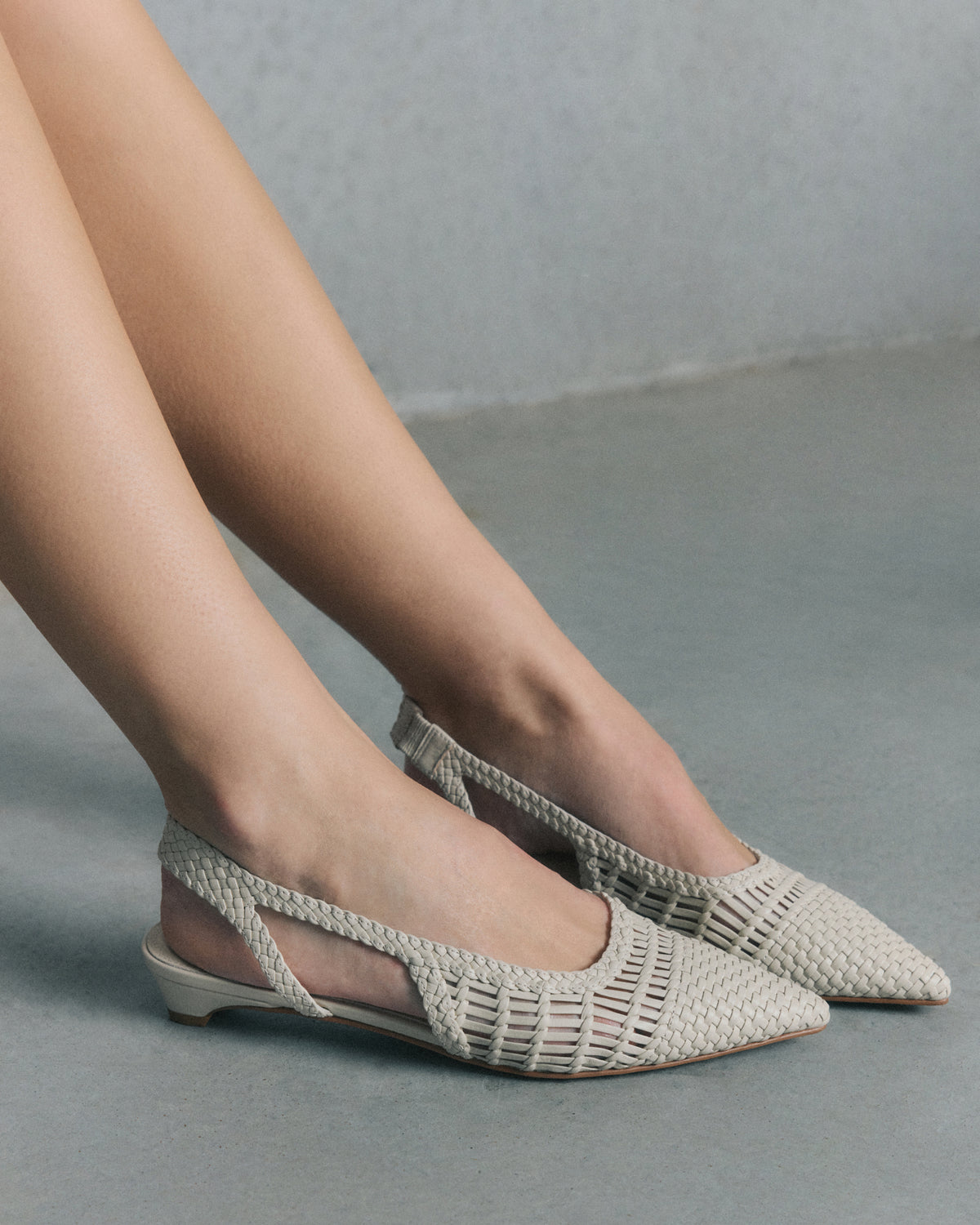 AUBREY DRESS FLATS OFF WHITE LEATHER