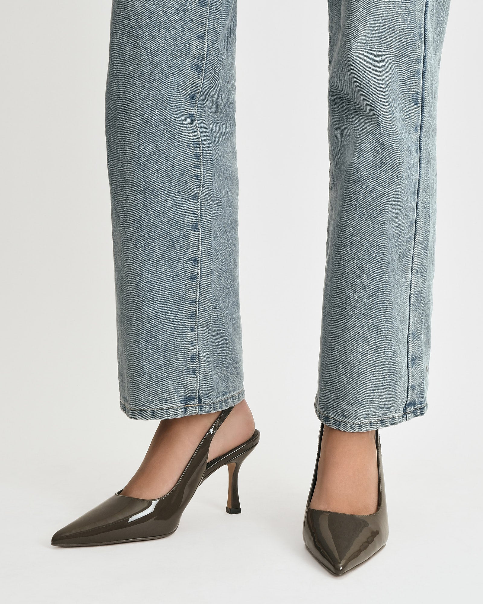 AVA HIGH HEELS DARK OLIVE PATENT image