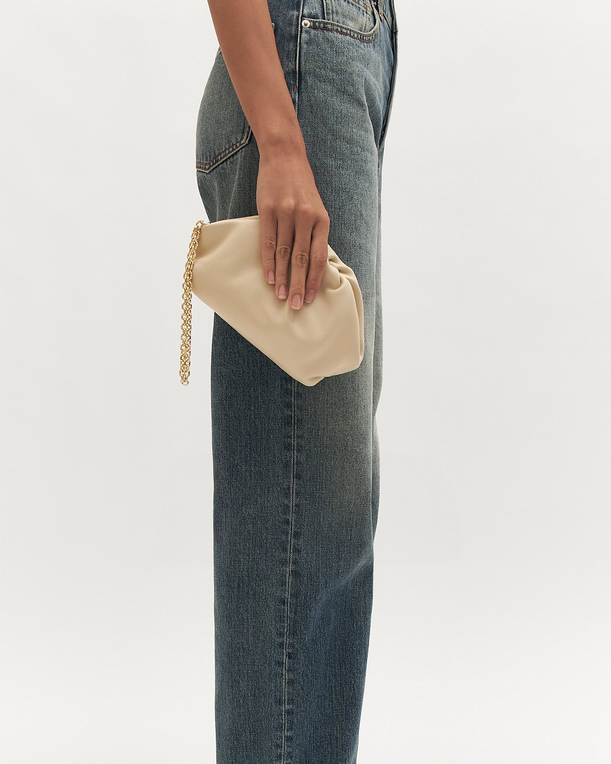 BAMBINI CLUTCH BAG OFF WHITE LEATHER image