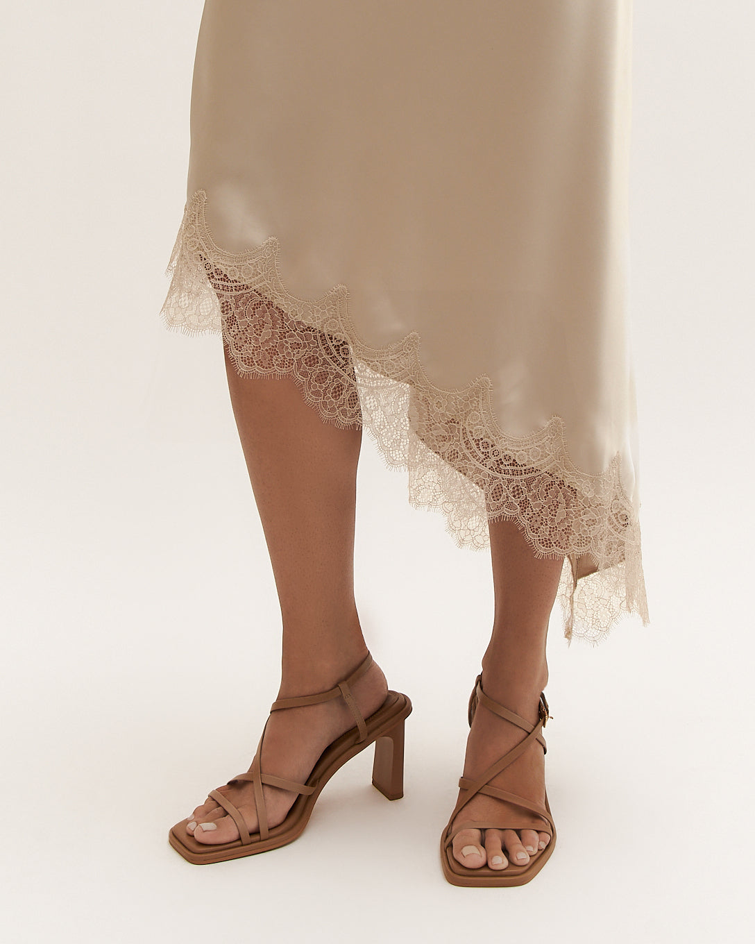 BASK HIGH HEEL SANDALS TAN LEATHER image