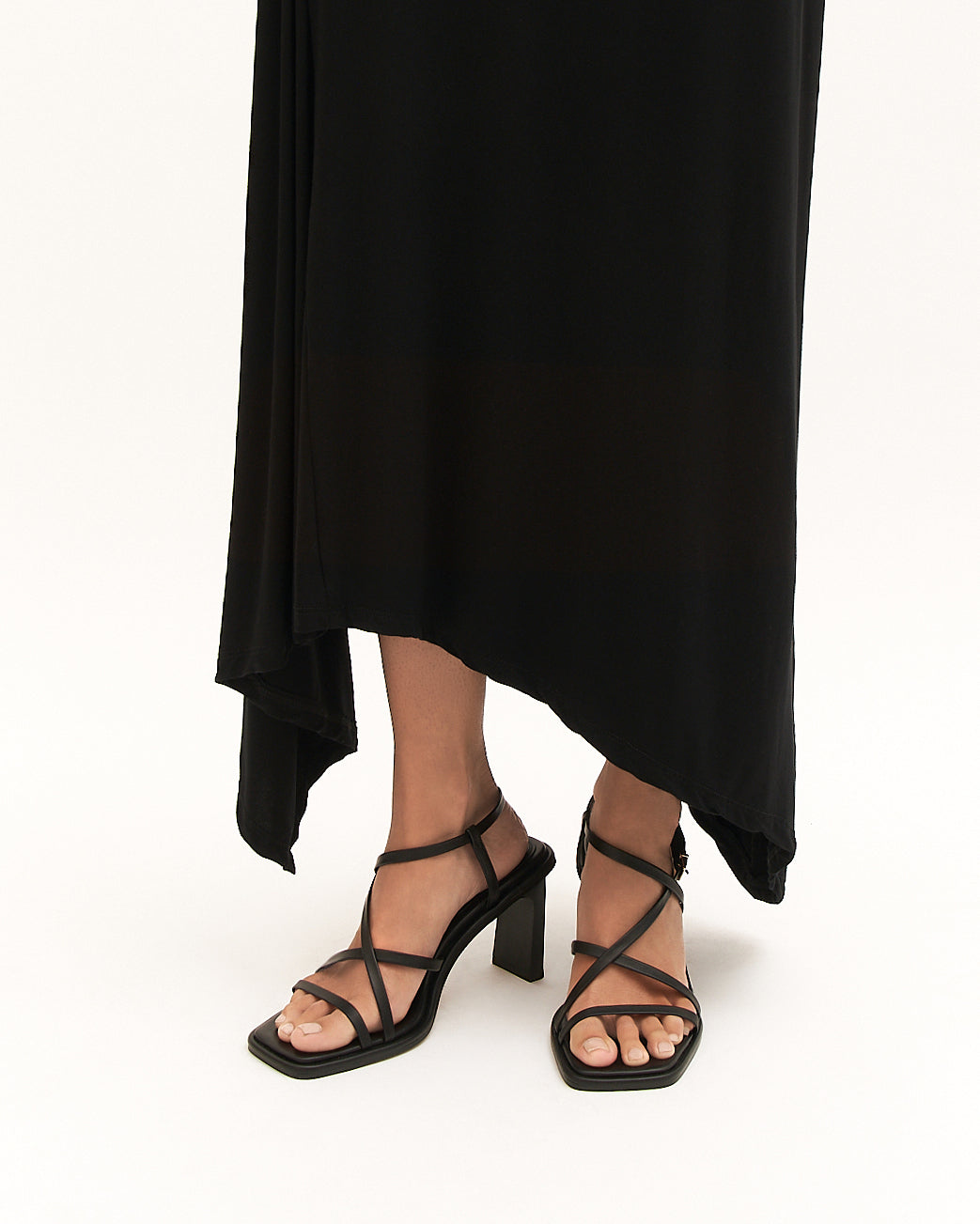 BASK HIGH HEEL SANDALS BLACK LEATHER