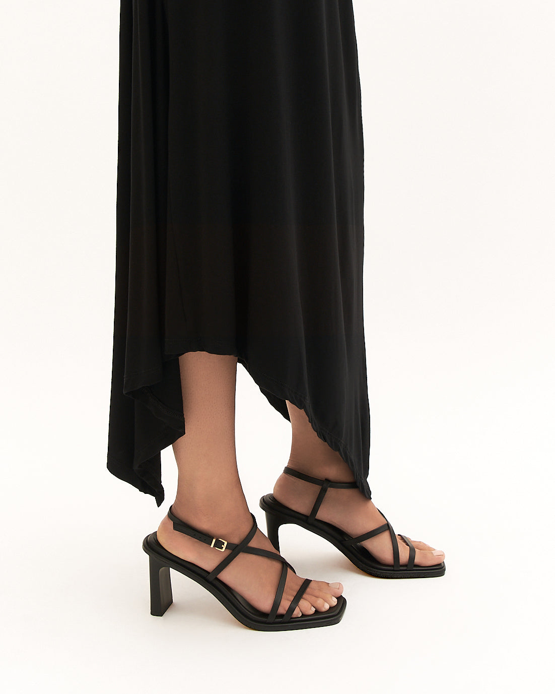 BASK HIGH HEEL SANDALS BLACK LEATHER image