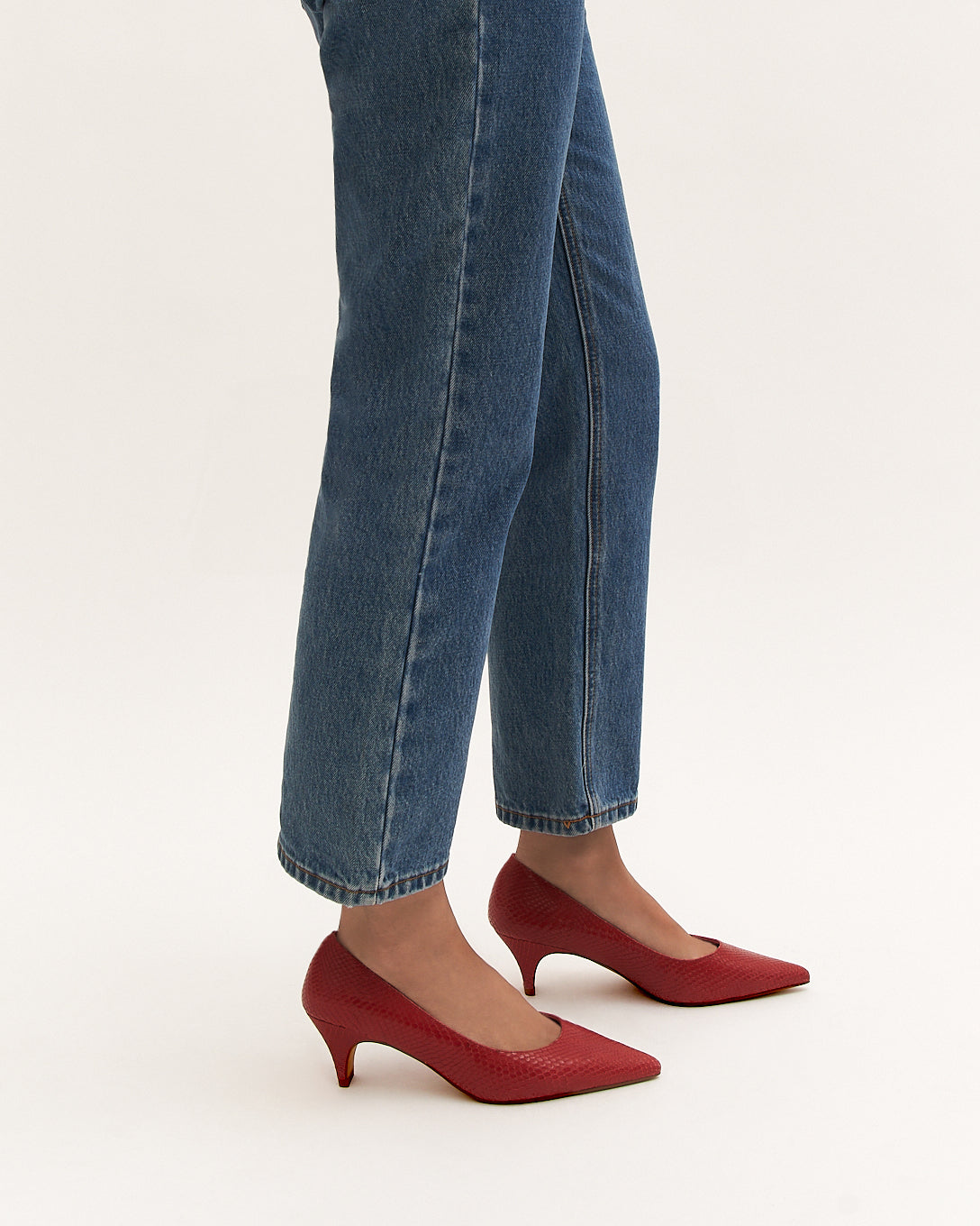 BLAIR LOW HEELS CHILLI SNAKE PRINT LEATHER image