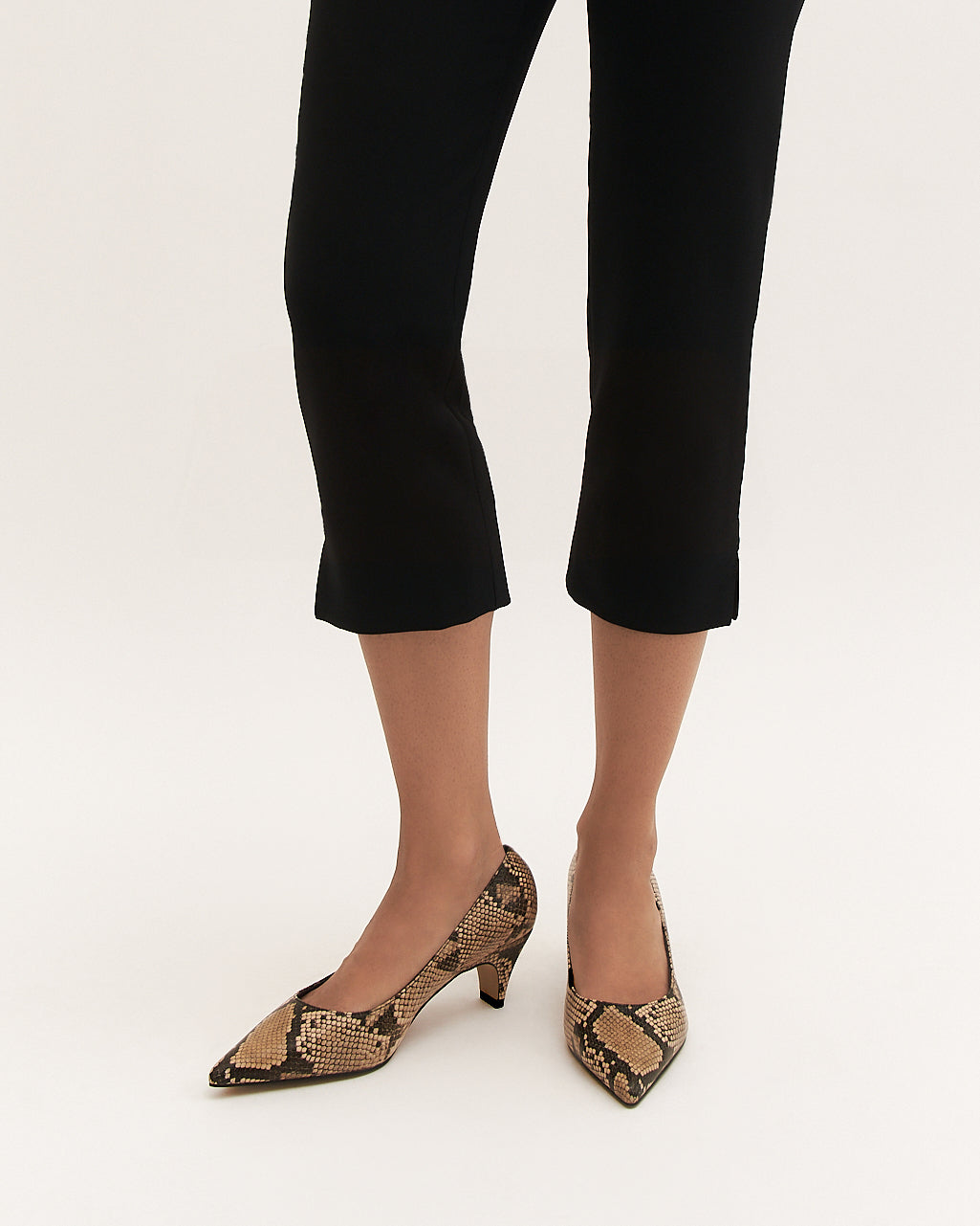 BLAIR LOW HEELS BEIGE SNAKE PRINT LEATHER