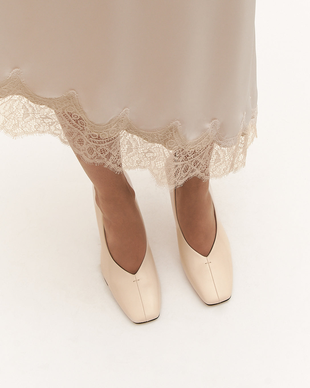 CAREY HIGH HEELS OFF WHITE LEATHER