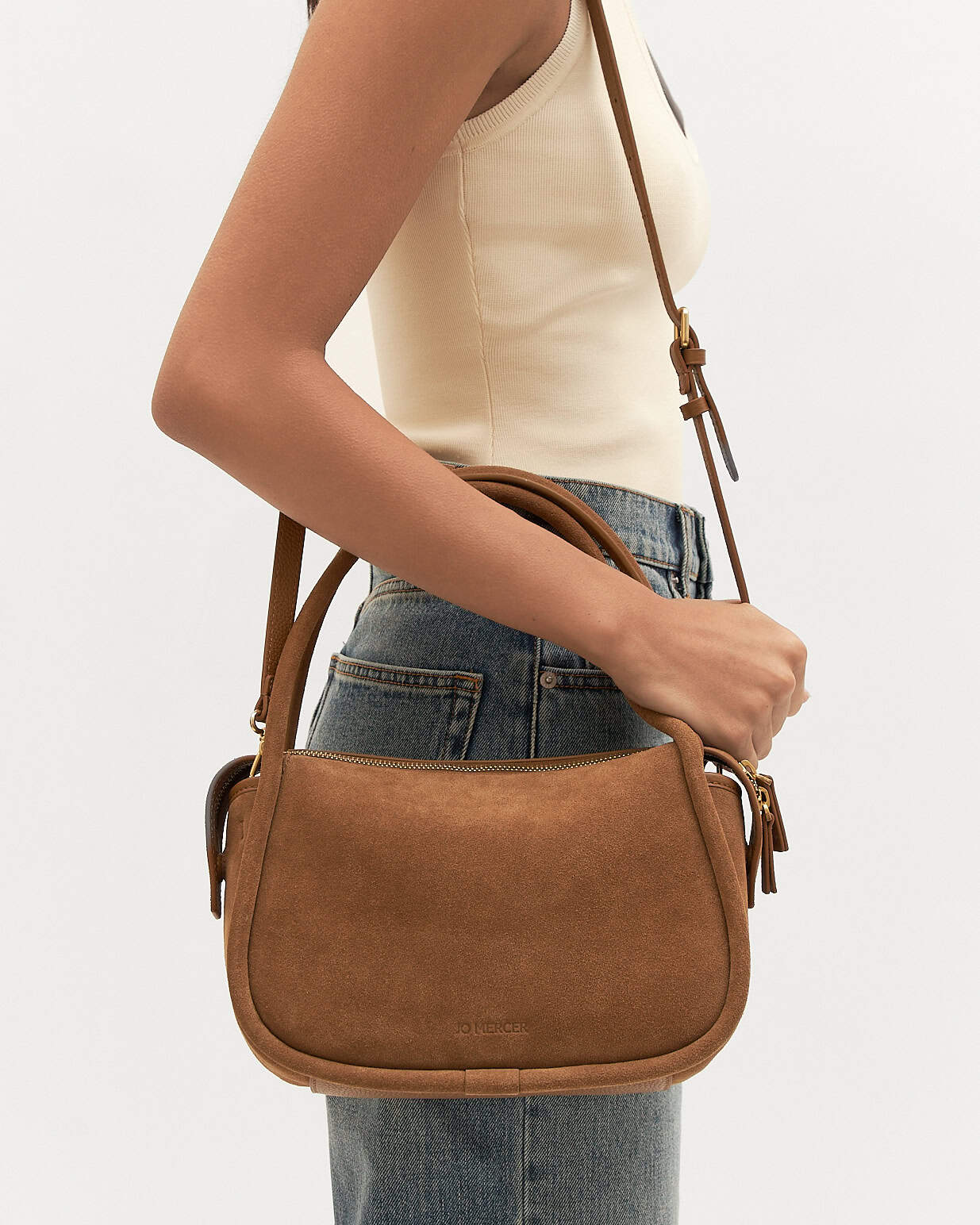 CHASE CROSSBODY BAG BISCUIT SUEDE image