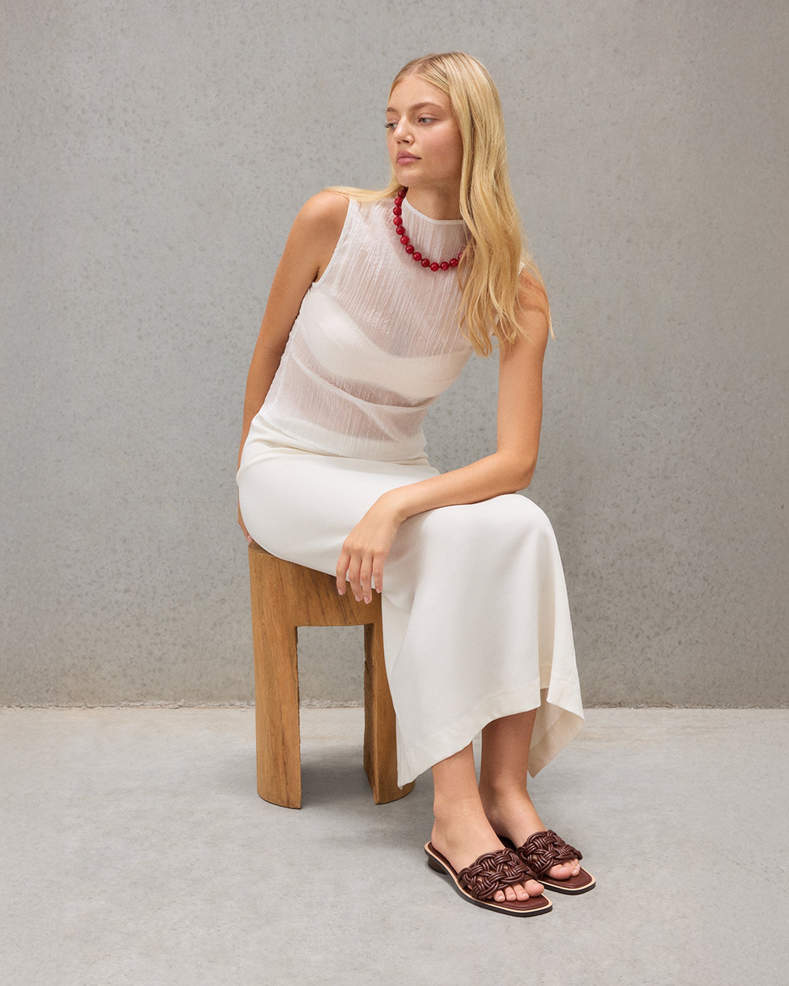 CORTA FLAT SANDALS PECAN LEATHER image