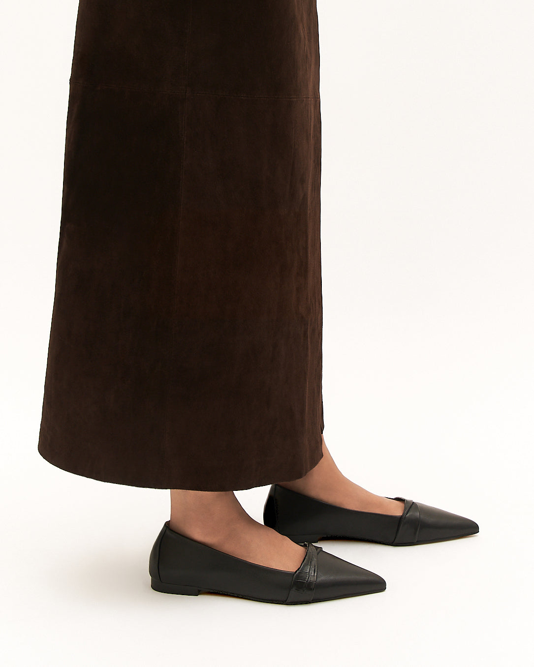 DEMETRI DRESS FLATS BLACK LEATHER image
