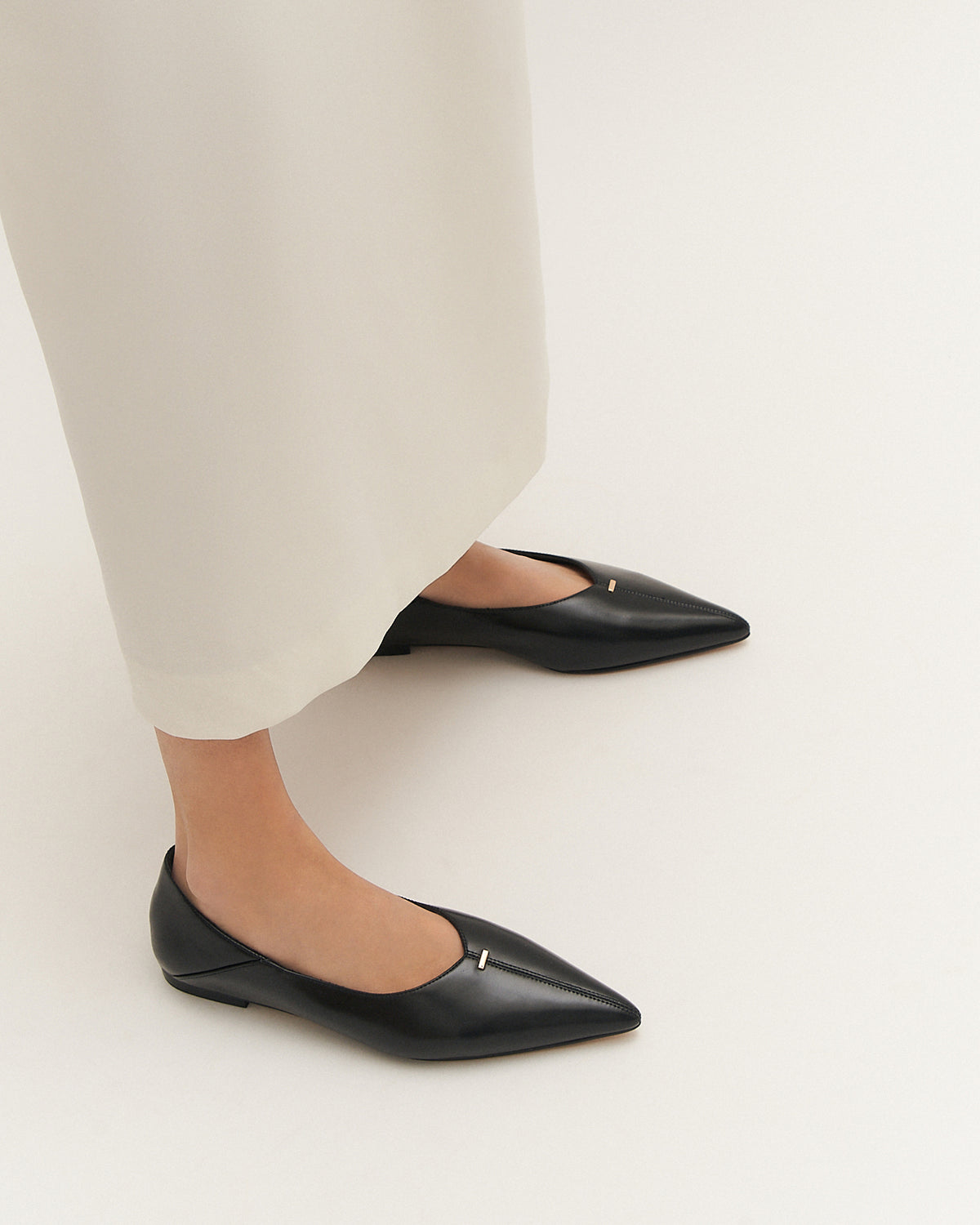 DIXON BALLET FLATS BLACK LEATHER