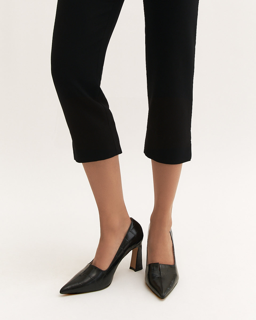 DOMINIQUE HIGH HEELS BLACK CROC