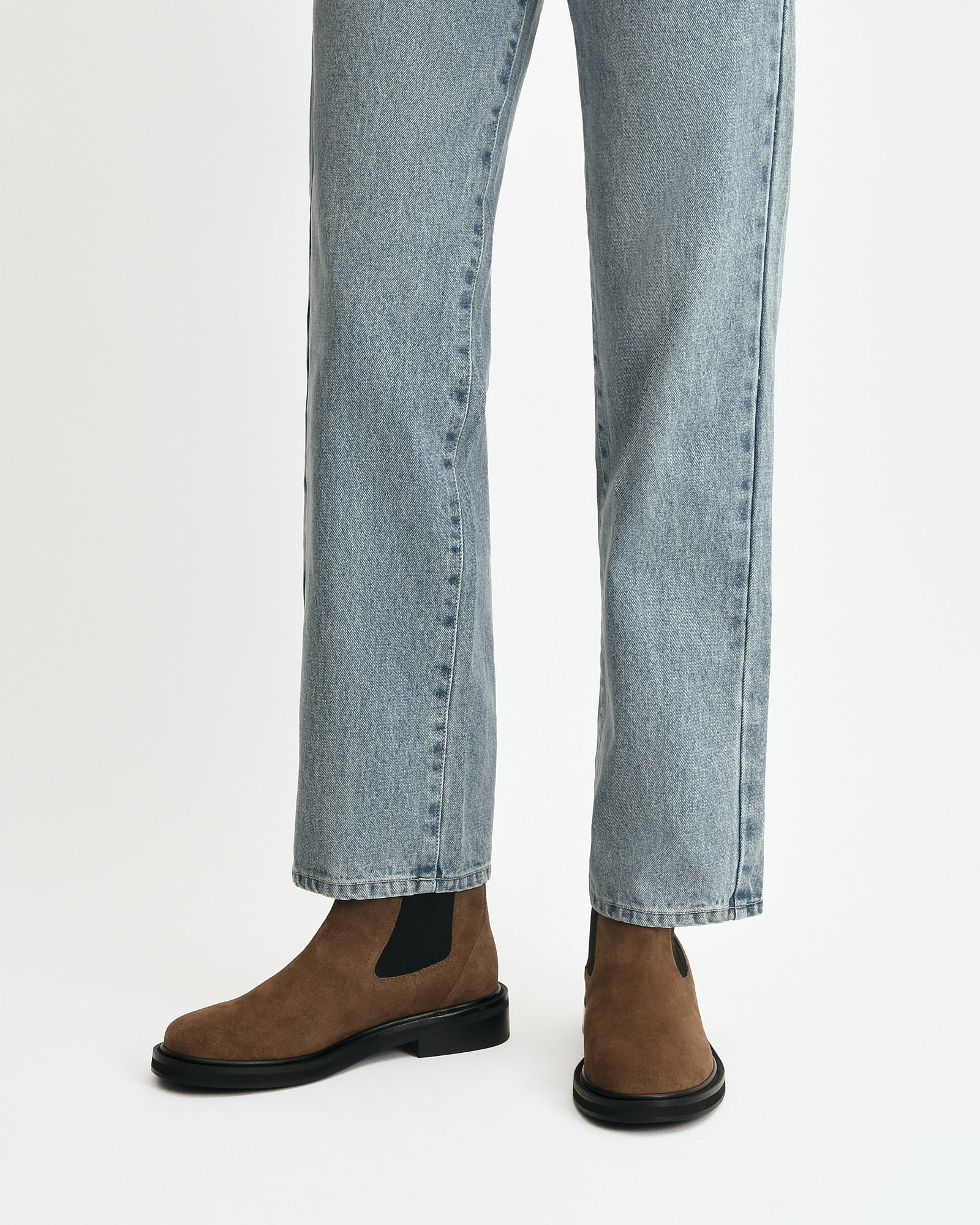 DORIAN FLAT ANKLE BOOTS BARK SUEDE image