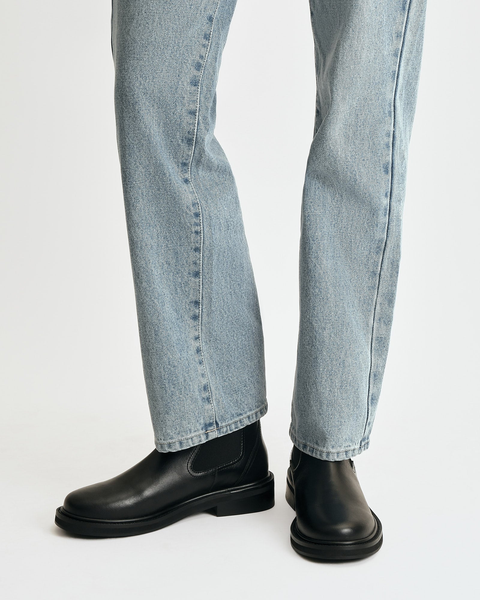 DORIAN FLAT ANKLE BOOTS BLACK LEATHER image