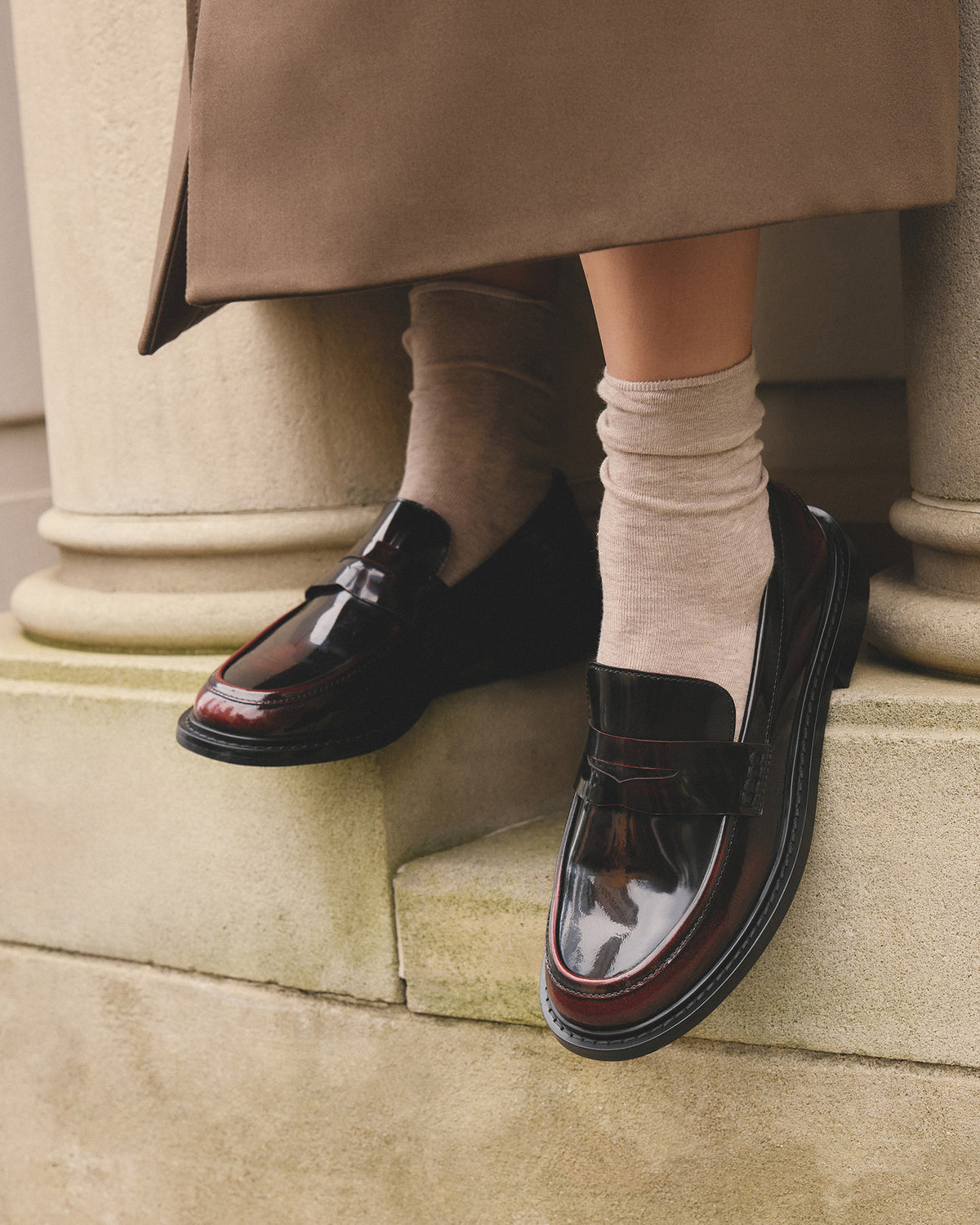 Ebony burgundy loafers