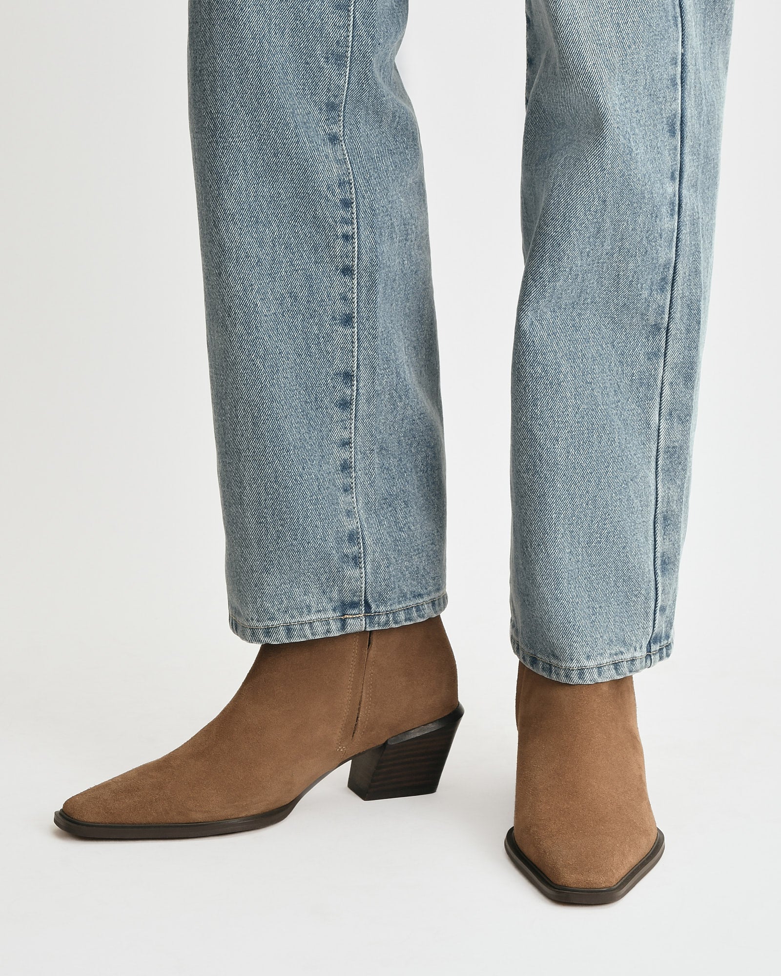 FARROW FLAT ANKLE BOOTS LATTE SUEDE image