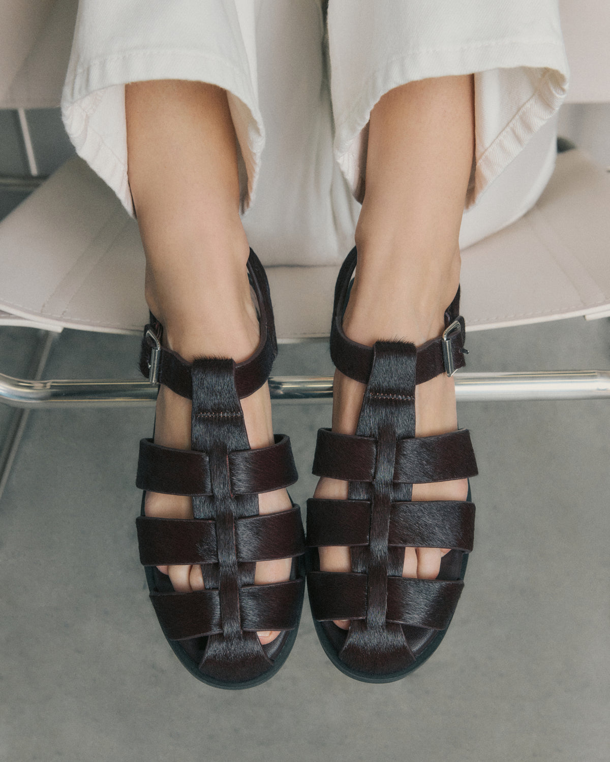 FINN FLAT SANDALS MERLOT LEATHER