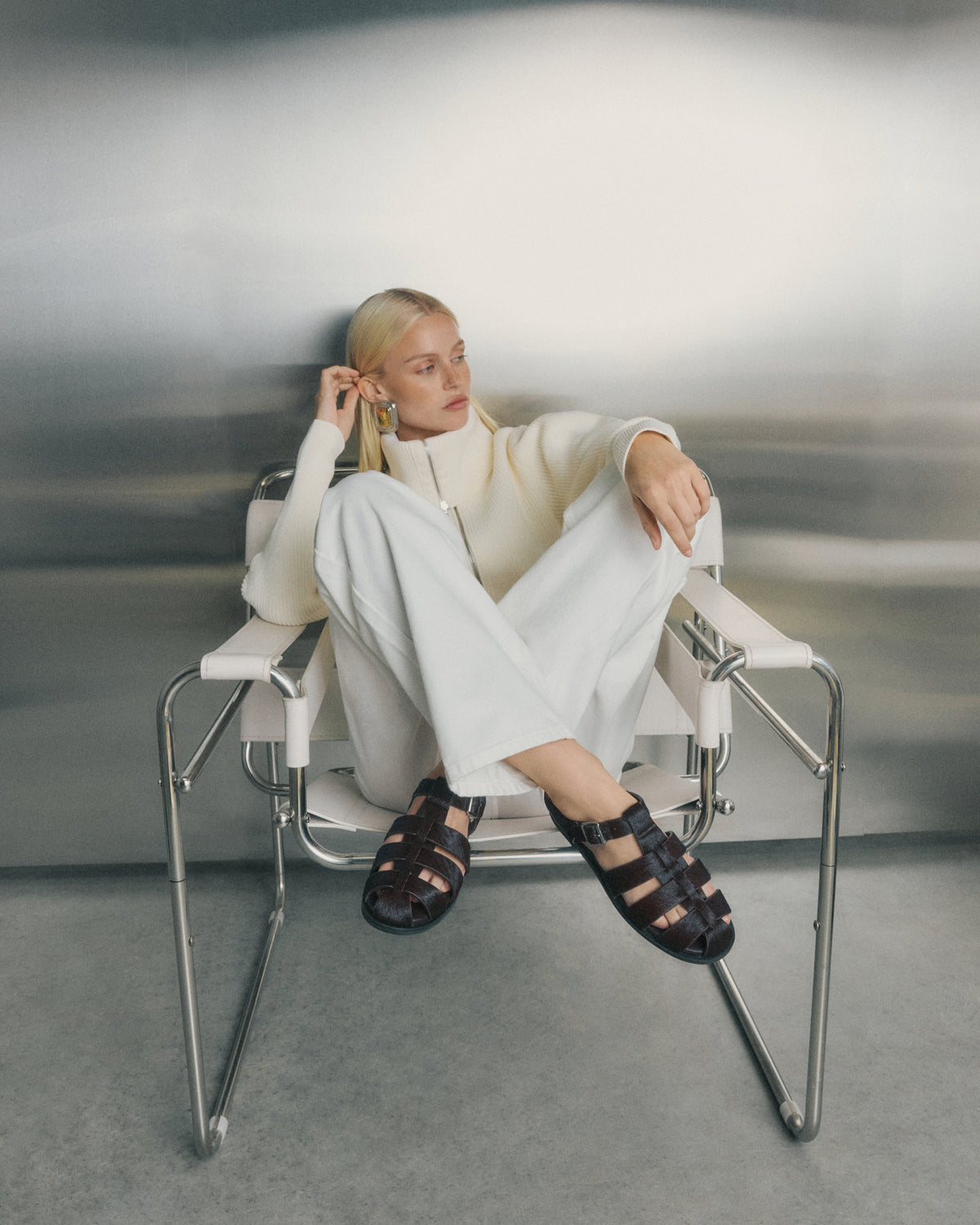 FINN FLAT SANDALS MERLOT LEATHER